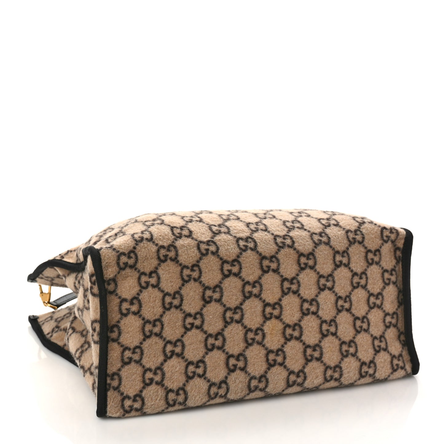 Covered Wool GG Monogram Large Tote Bag Beige Ebony