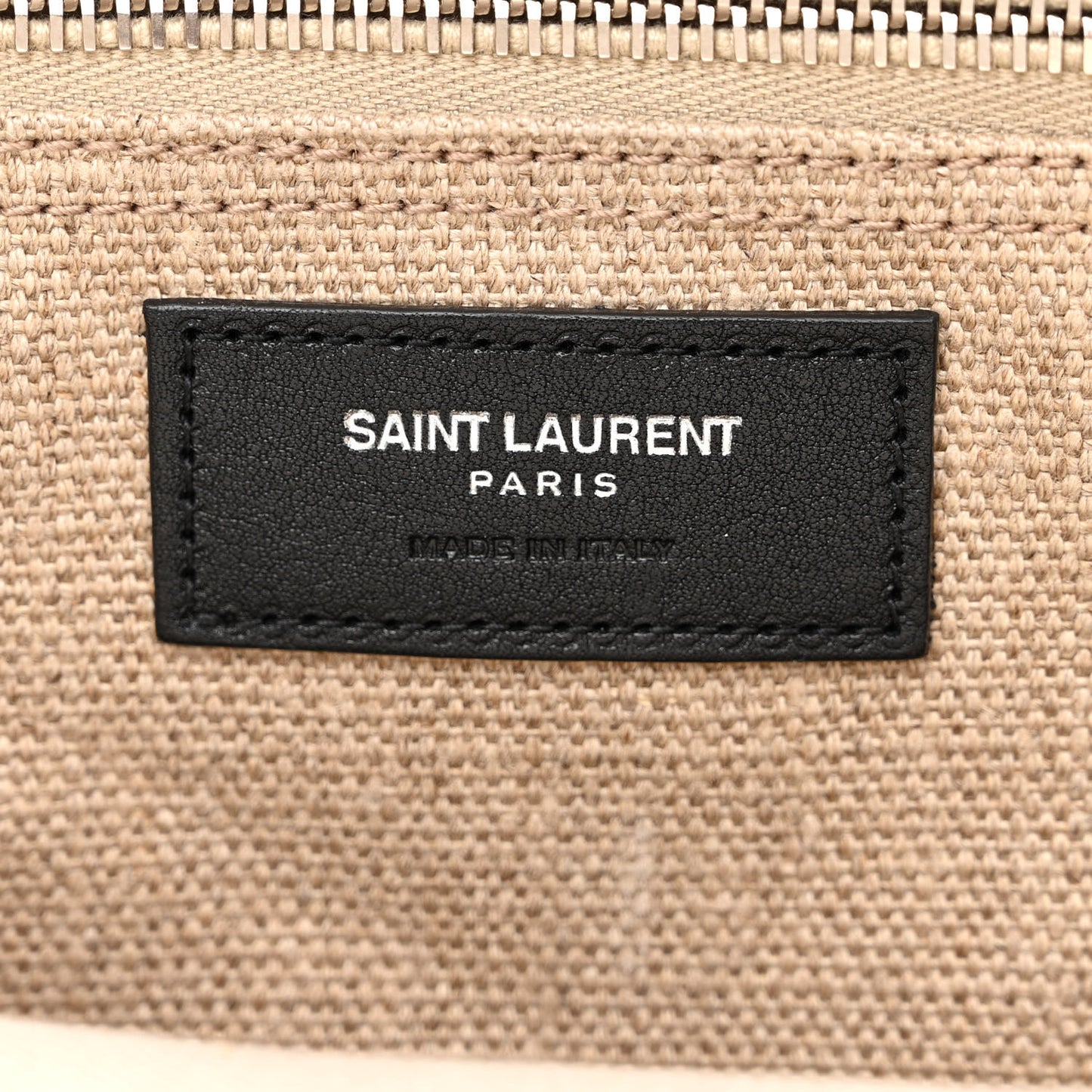 Linen Calfskin Small Rive Gauche Tote Greggio Natural