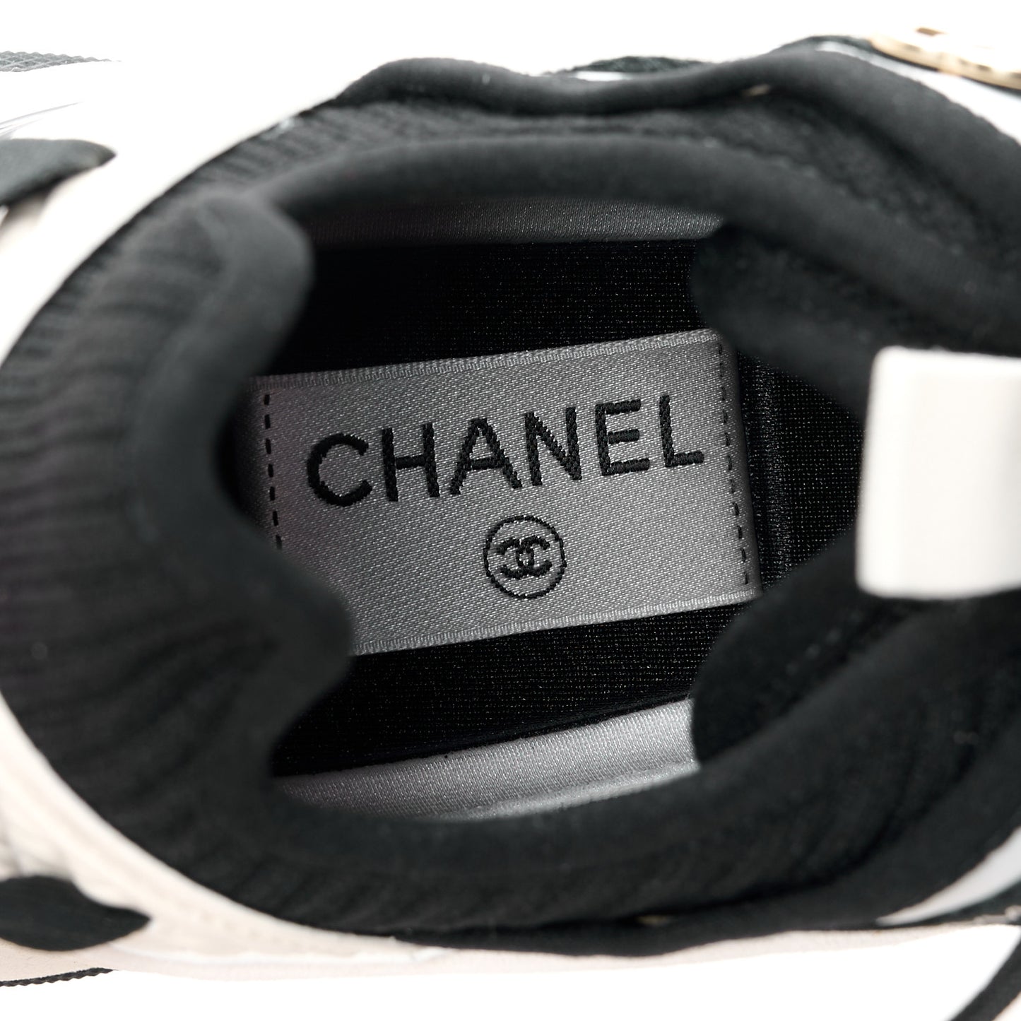 Fabric Suede Calfskin Sneakers 37 White Black