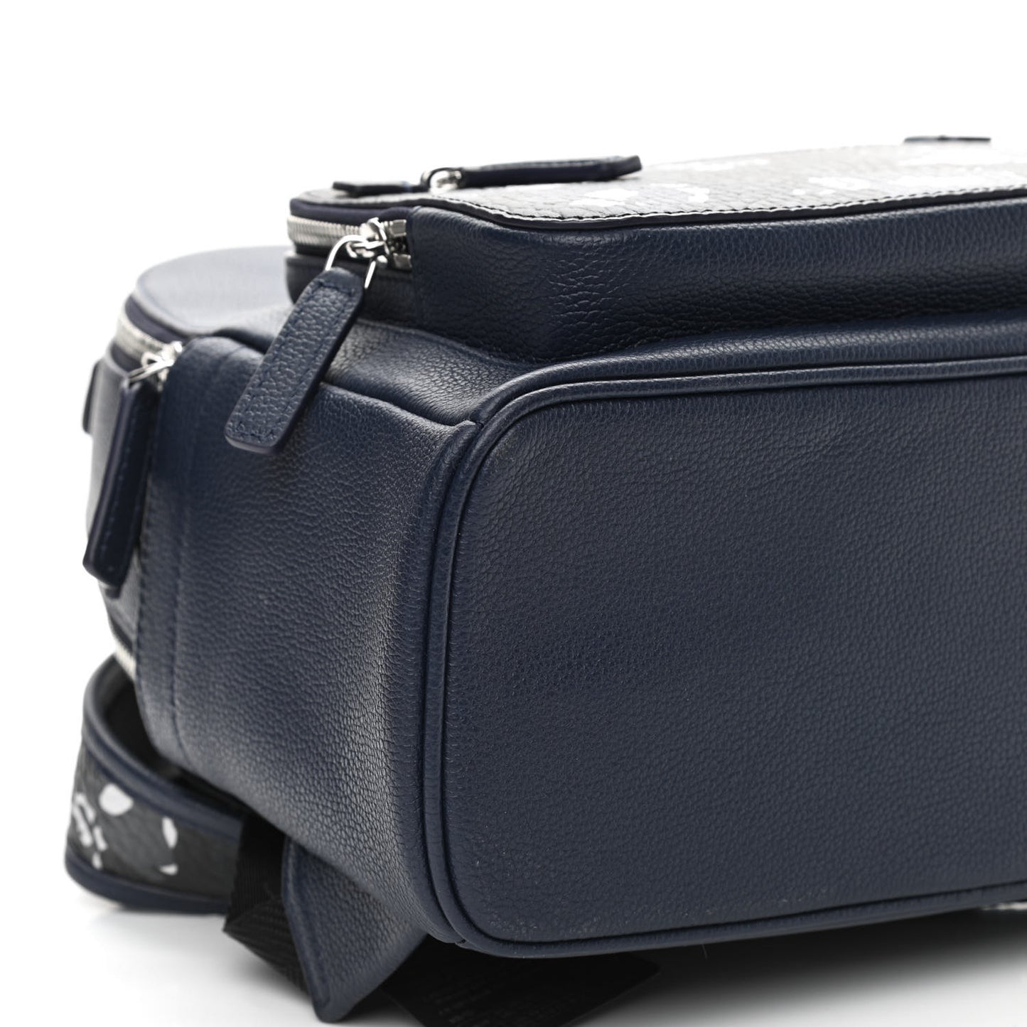 Calfskin Visetos Floral Leopard Klassik Small Stark Backpack Blue Black