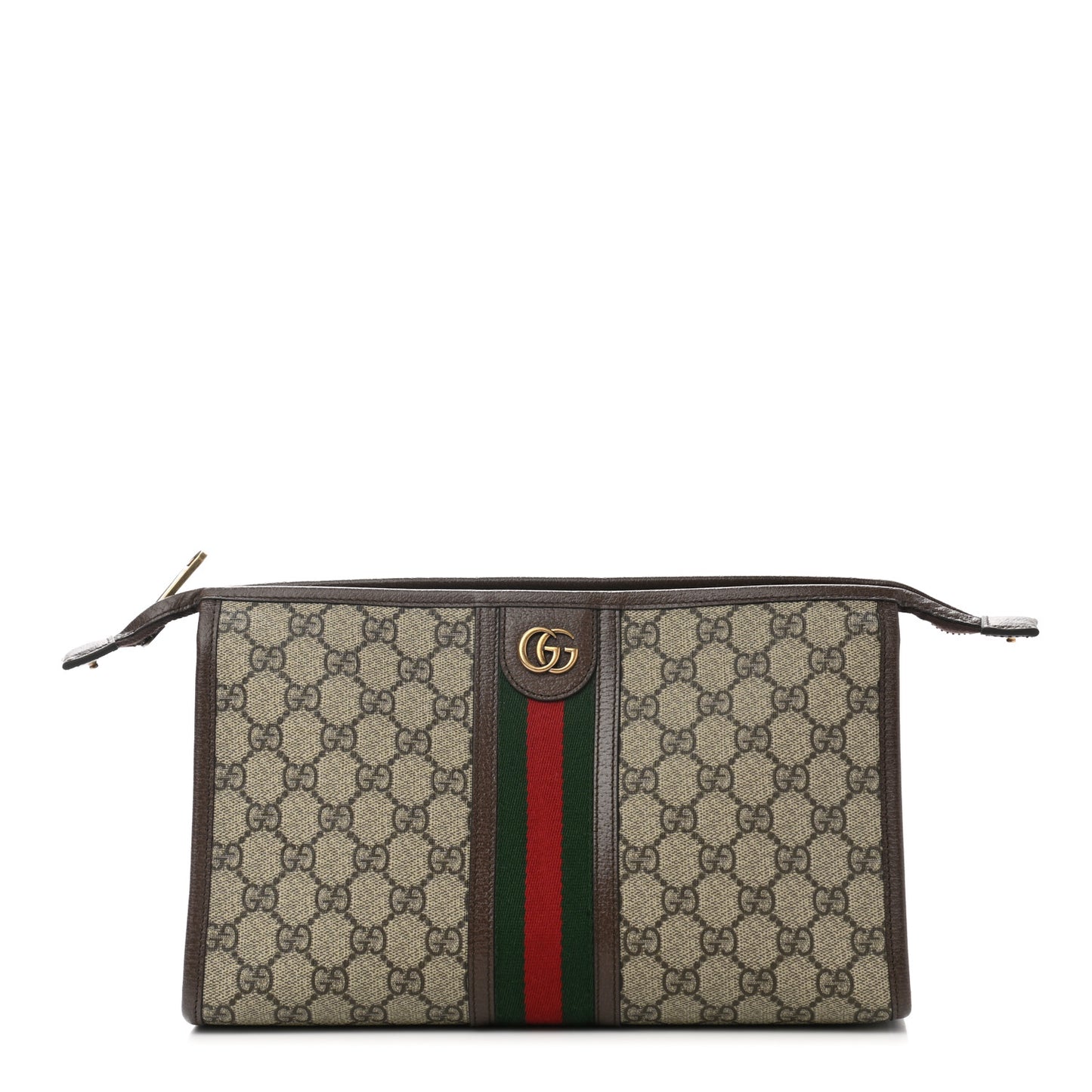 GG Supreme Monogram Web Toiletry Case Brown