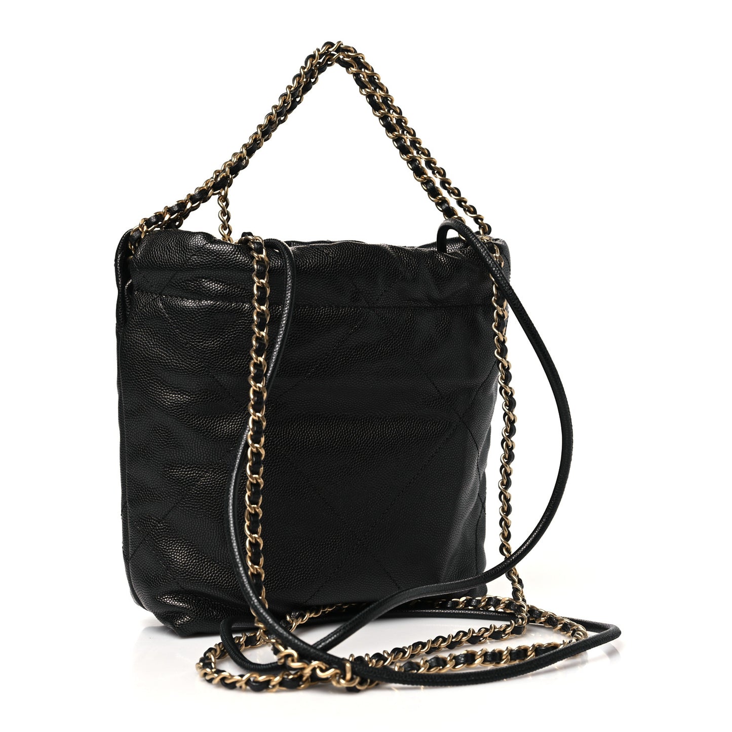 Shiny Caviar Quilted Monochrome Mini Chanel 22 Black