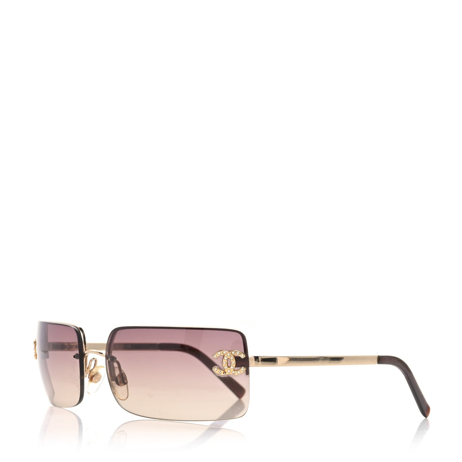 Chanel Crystal CC Logo Sunglasses 4104-B Gold 1624572 – FASHIONPHILE