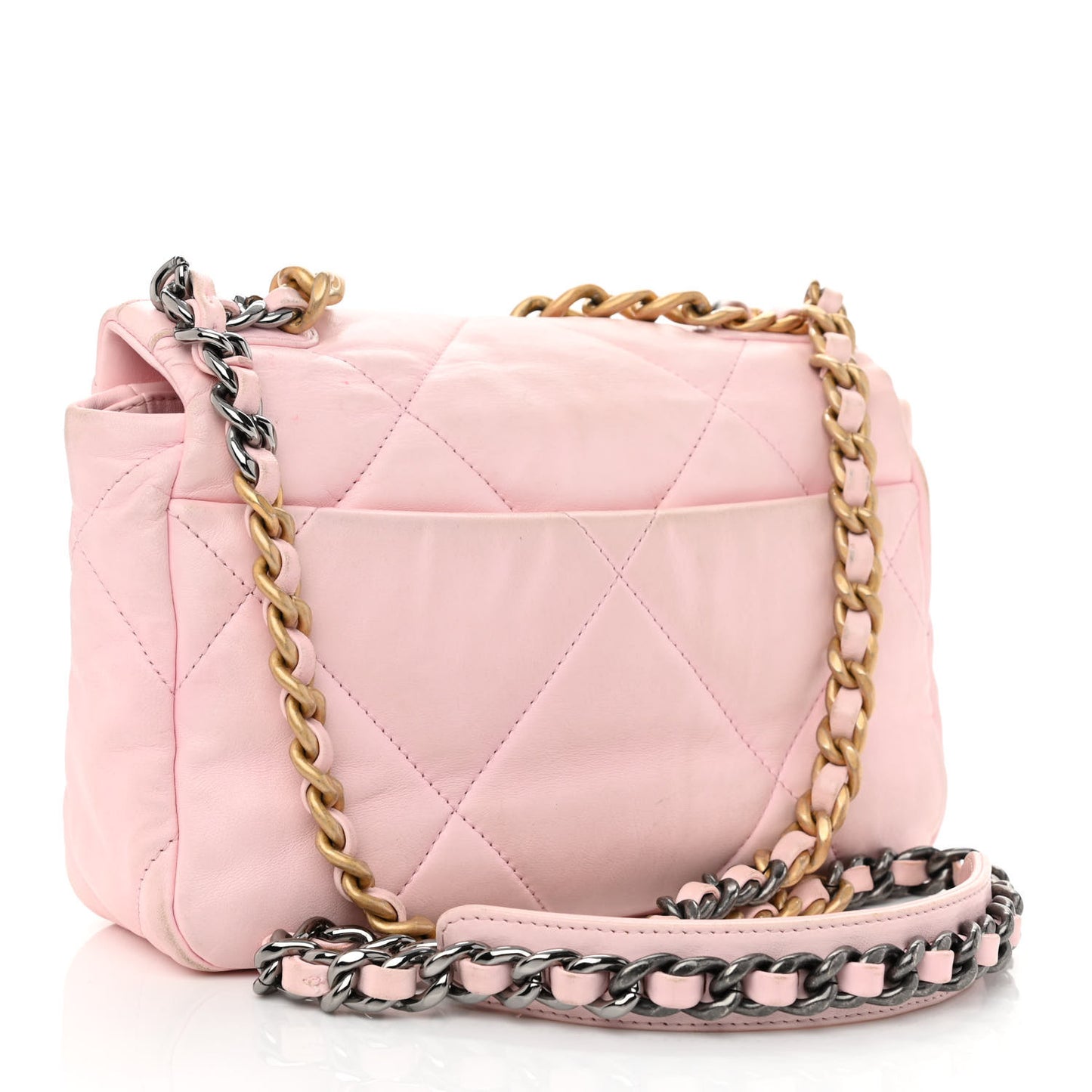 Lambskin Quilted Medium Chanel 19 Flap Light Pink