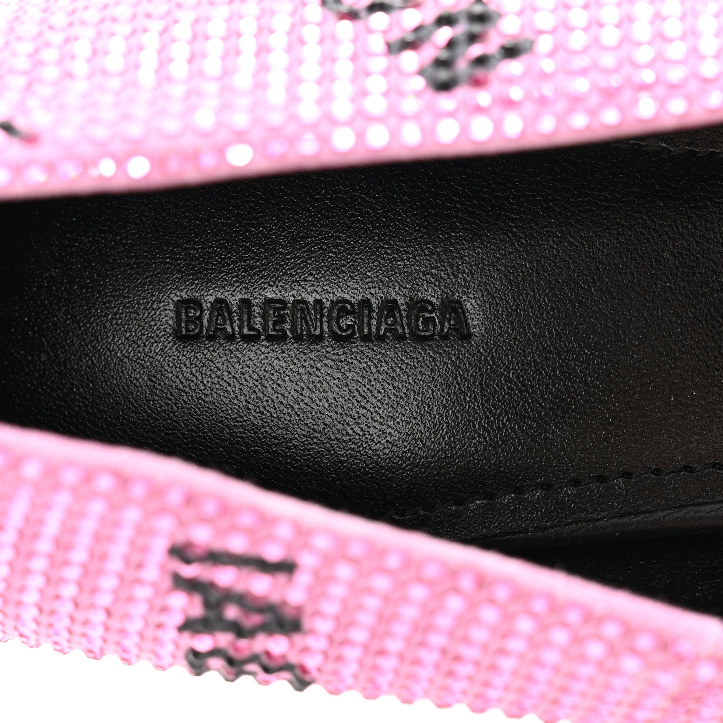 Suede Crystal Embellished Allover Logo Knife 115 Pointed Pumps 38 Pink Black
