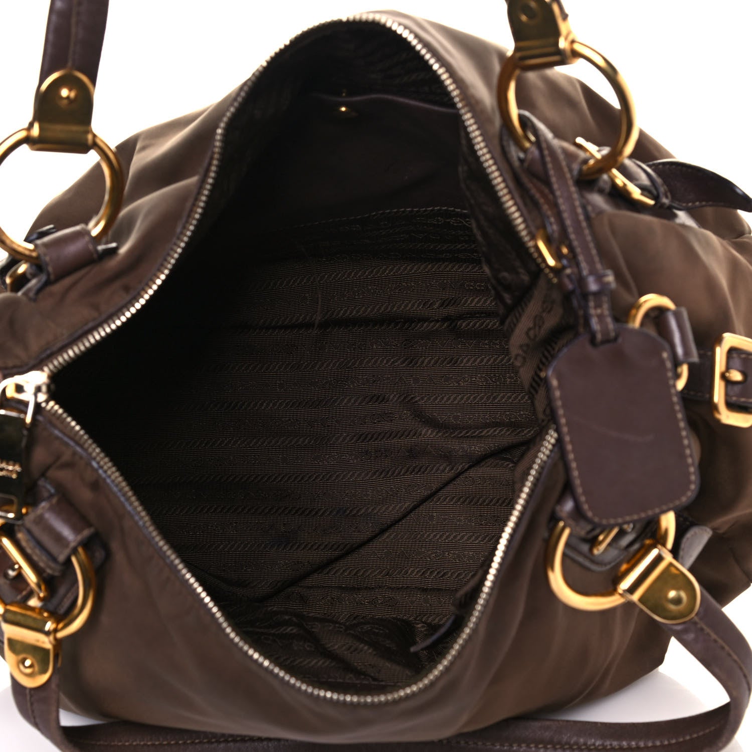 Prada Tessuto Nylon Vitello Daino Satchel Corinto 5 of 23