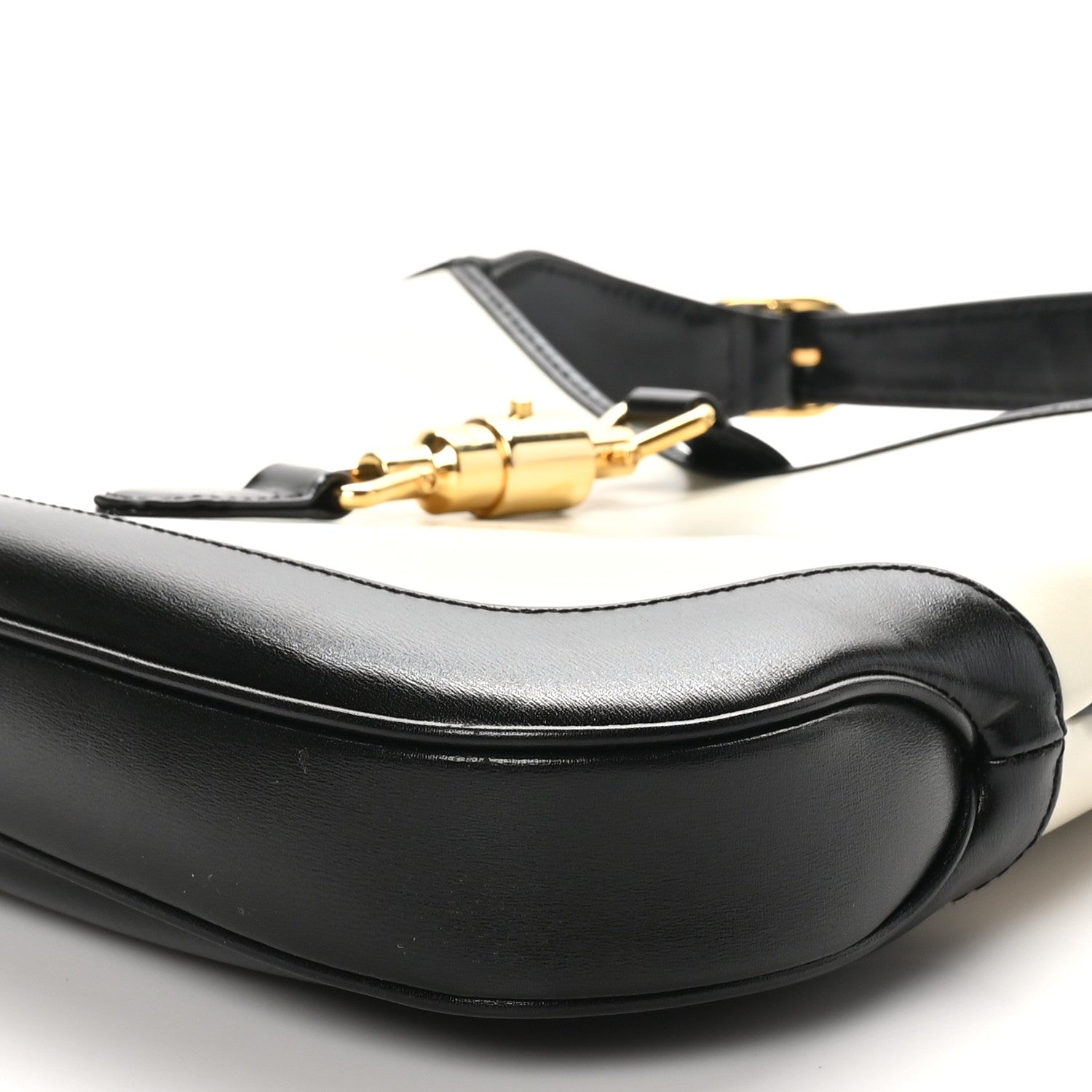 Gucci Boarded Dyana Lux Calfskin Bi-Color Small Jackie 1961 Hobo Mystic White Black 10 of 13