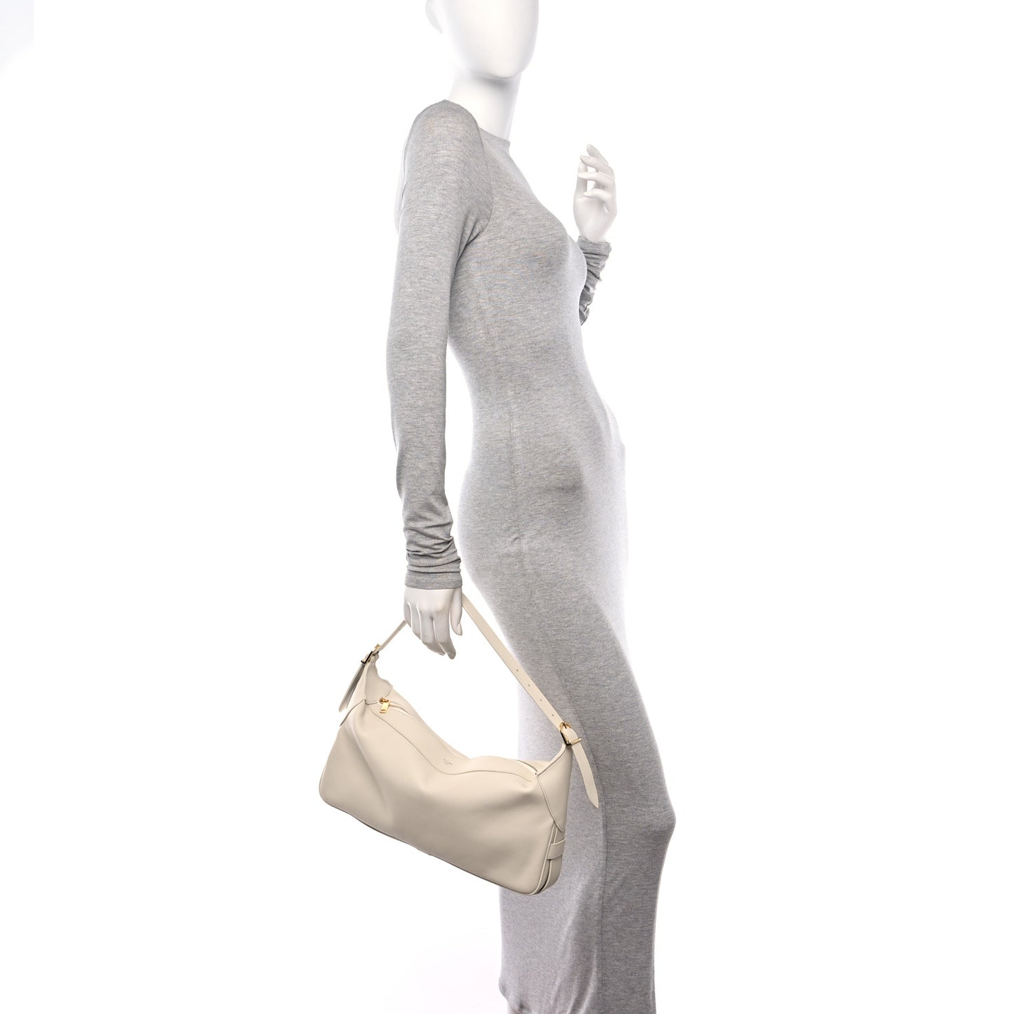 Supple Calfskin Medium Romy Shoulder Bag Rice