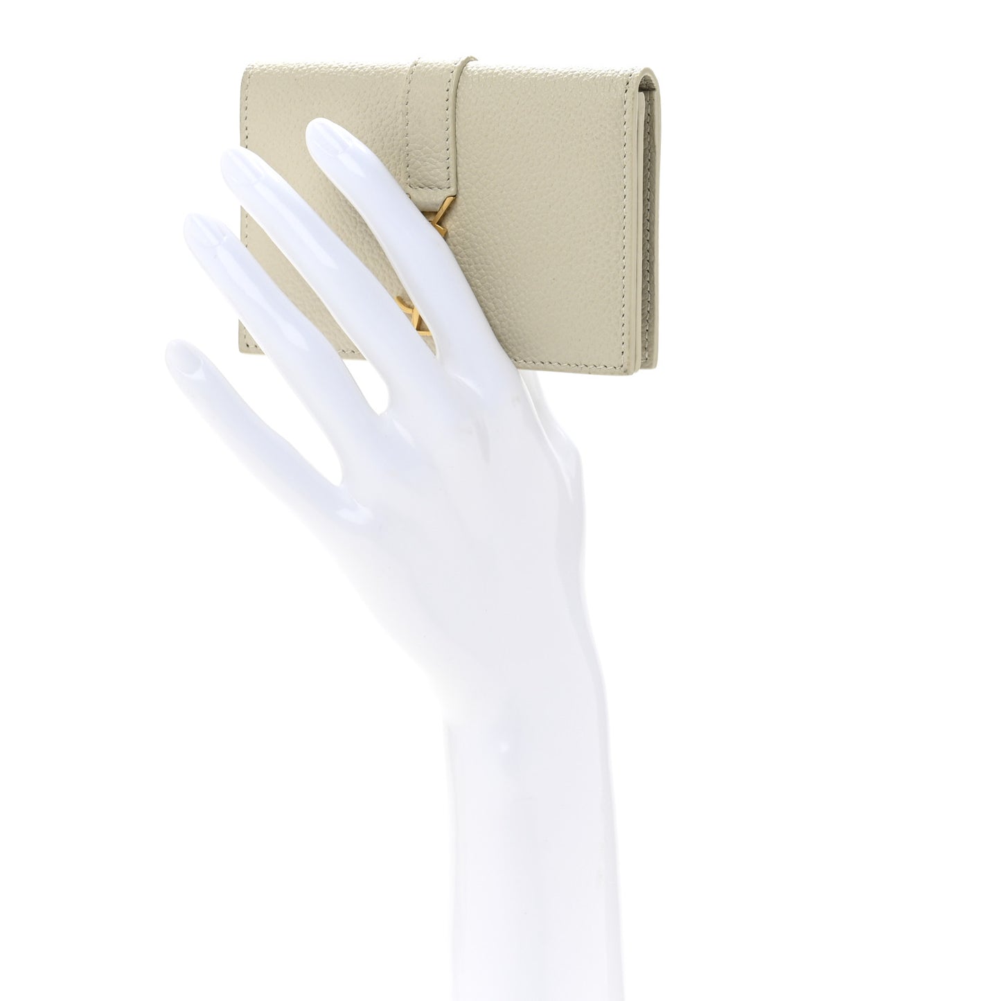 Grain De Poudre Mixed Matelasse Compact Fold Wallet White