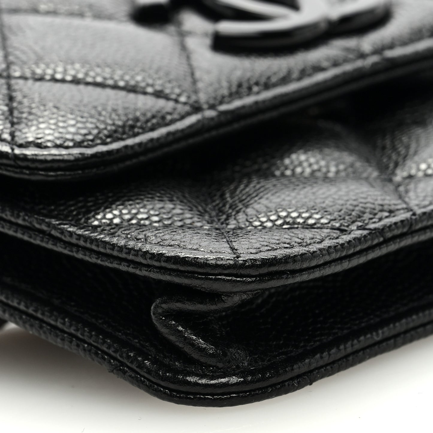 Caviar Quilted My Everything Belt Flap Card Holder Black