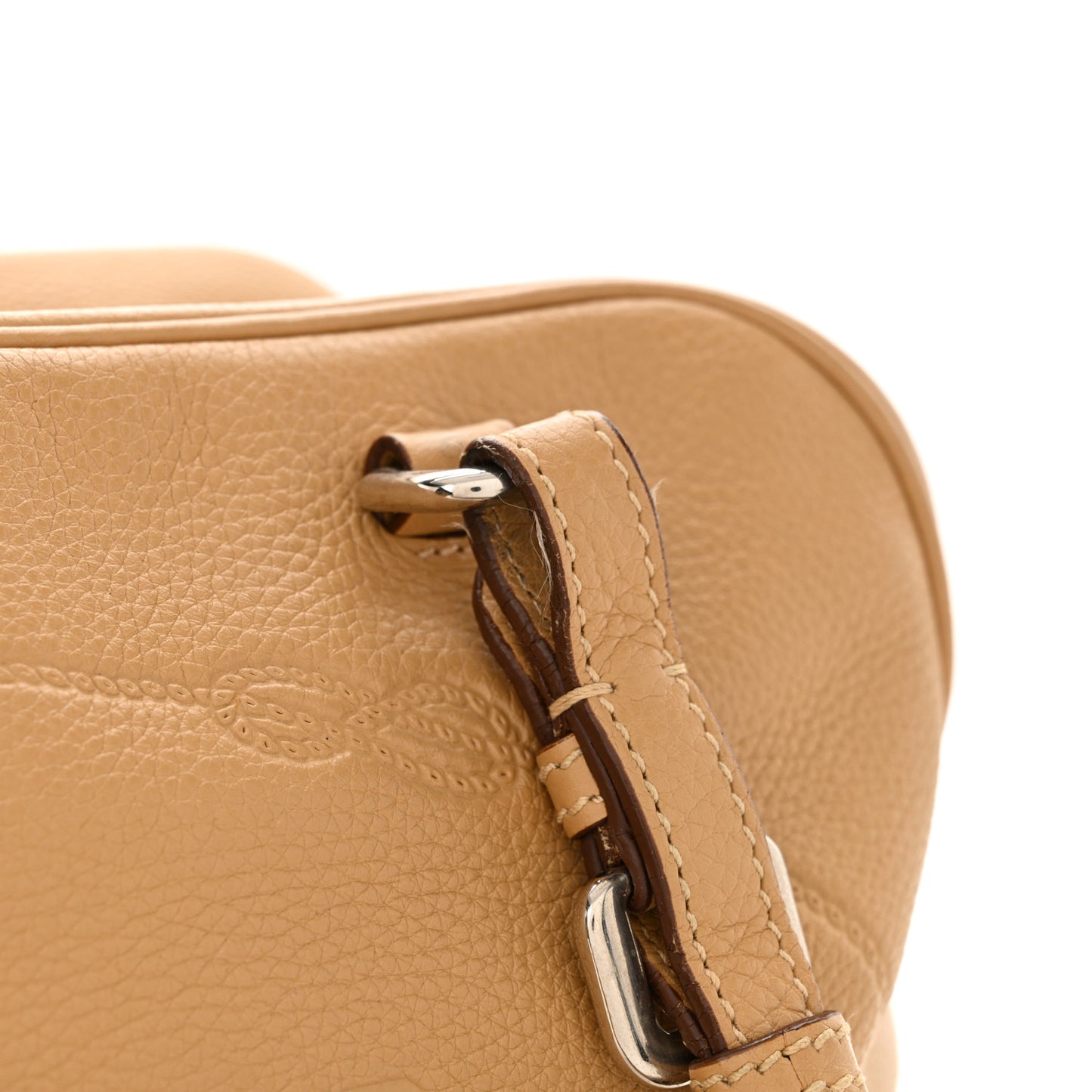 Vitello Daino Print Logo Bowler Beige