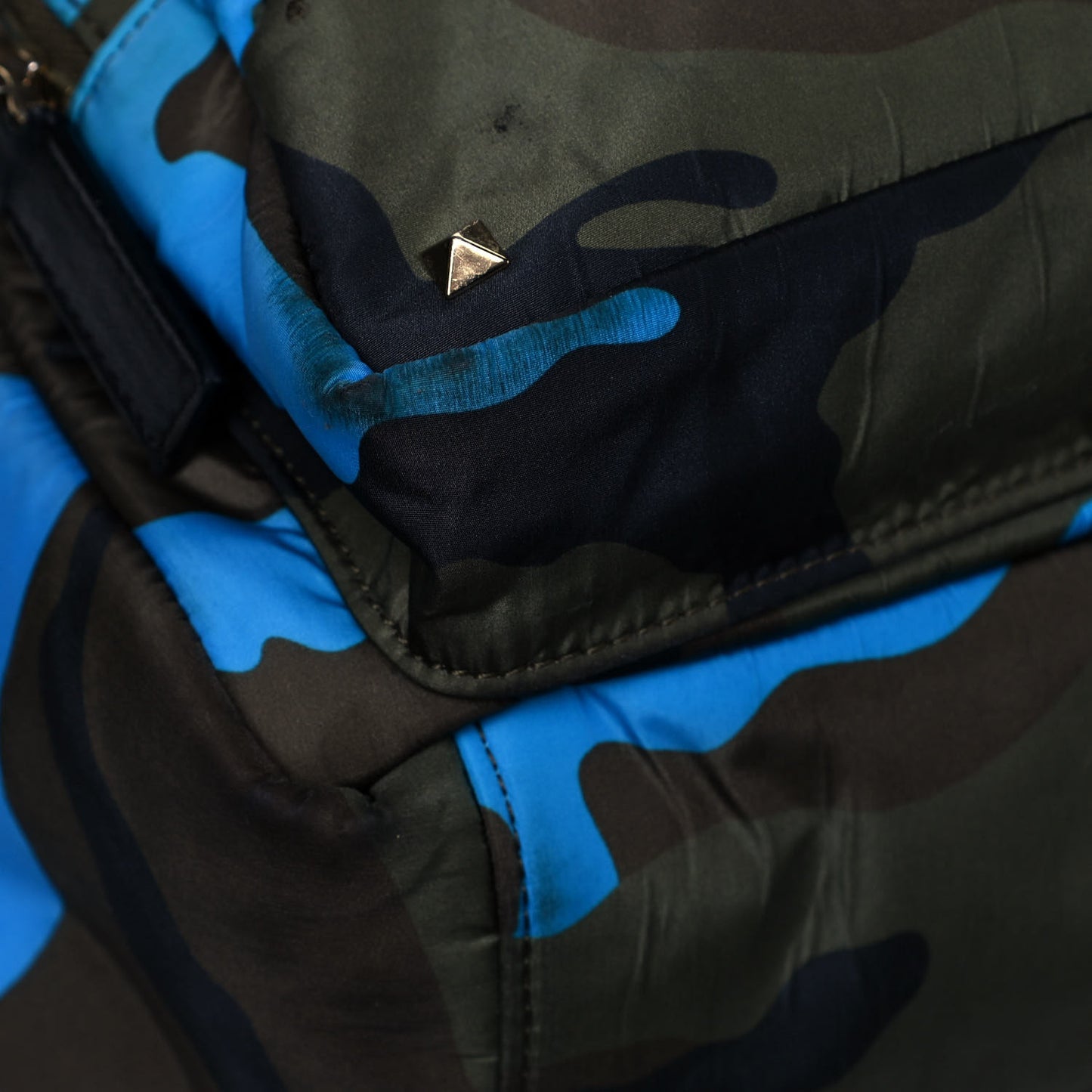Nylon Camouflage Backpack Green Blue Fluo