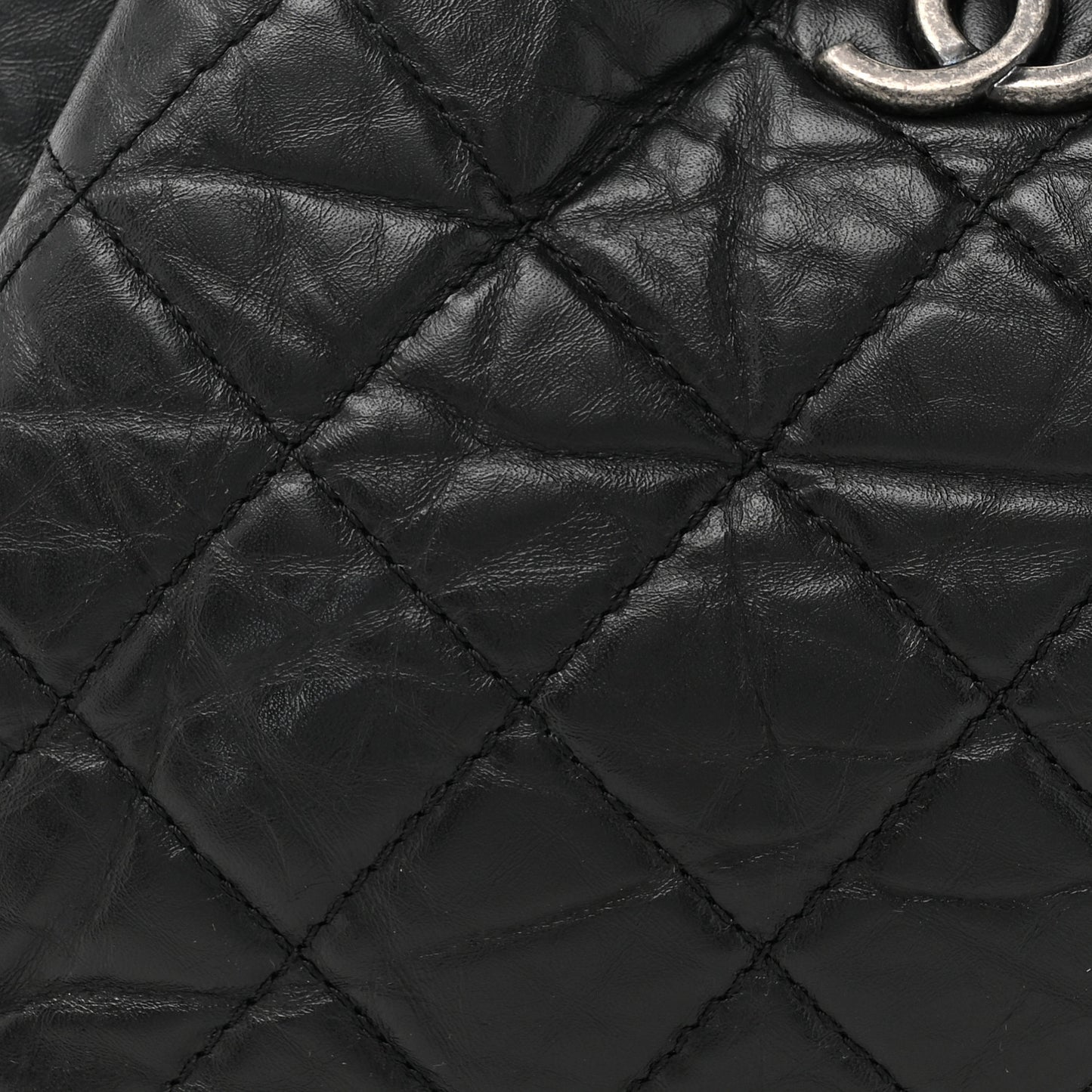 Aged Calfskin Quilted Small Gabrielle Backpack Black