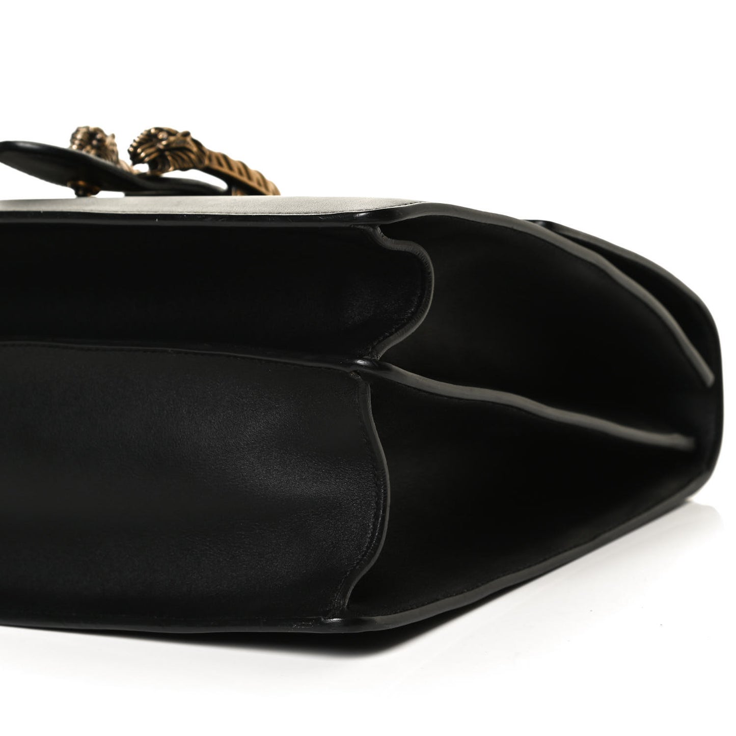 Moon Calfskin Web Large Dionysus Bamboo Top Handle Bag Black