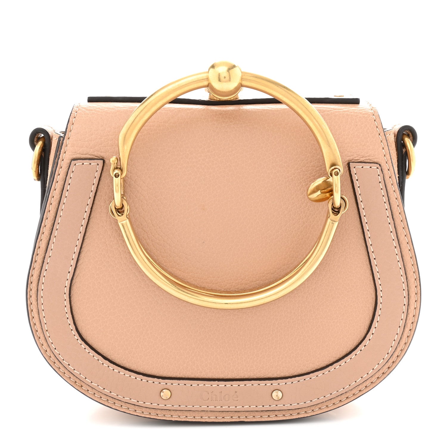 Chloe Calfskin Suede Small Nile Bracelet Bag Biscotti Beige