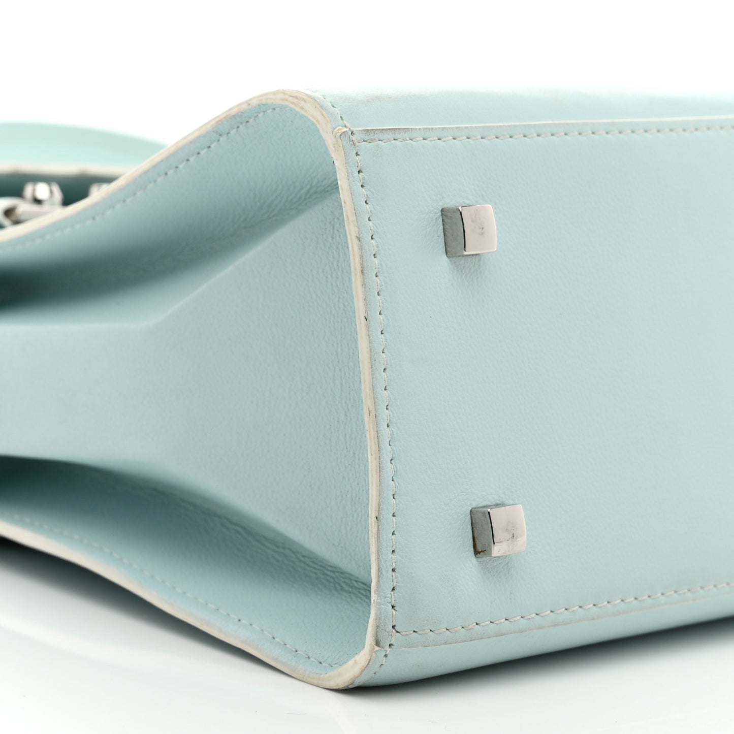 Calfskin CM Tempete Satchel Light Blue