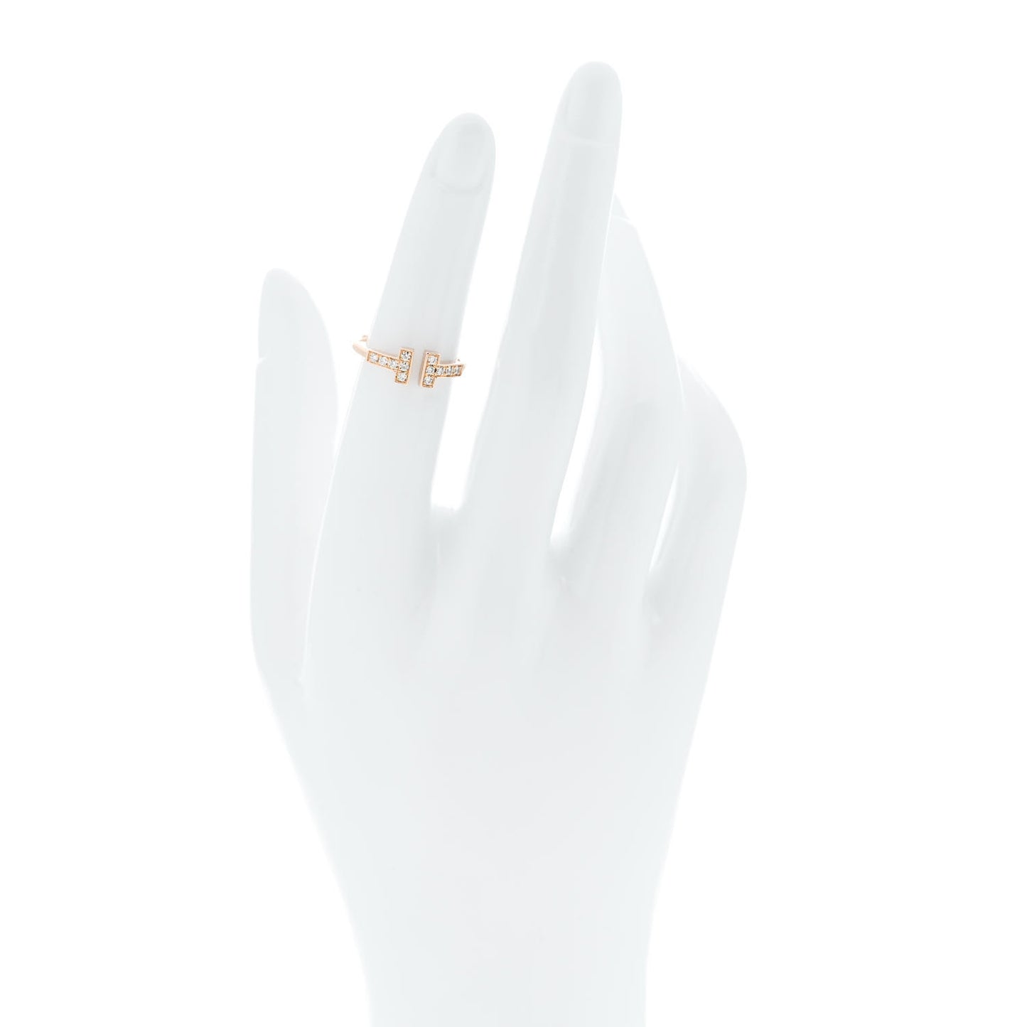 18K Rose Gold Diamond T Wire Ring 49 5