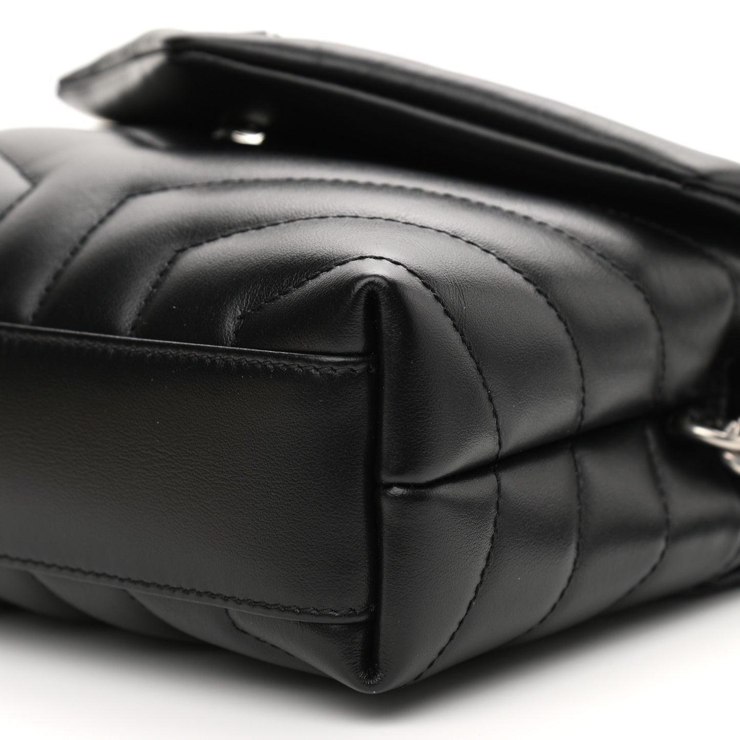 Calfskin Y Quilted Monogram Toy Loulou Crossbody Bag Black