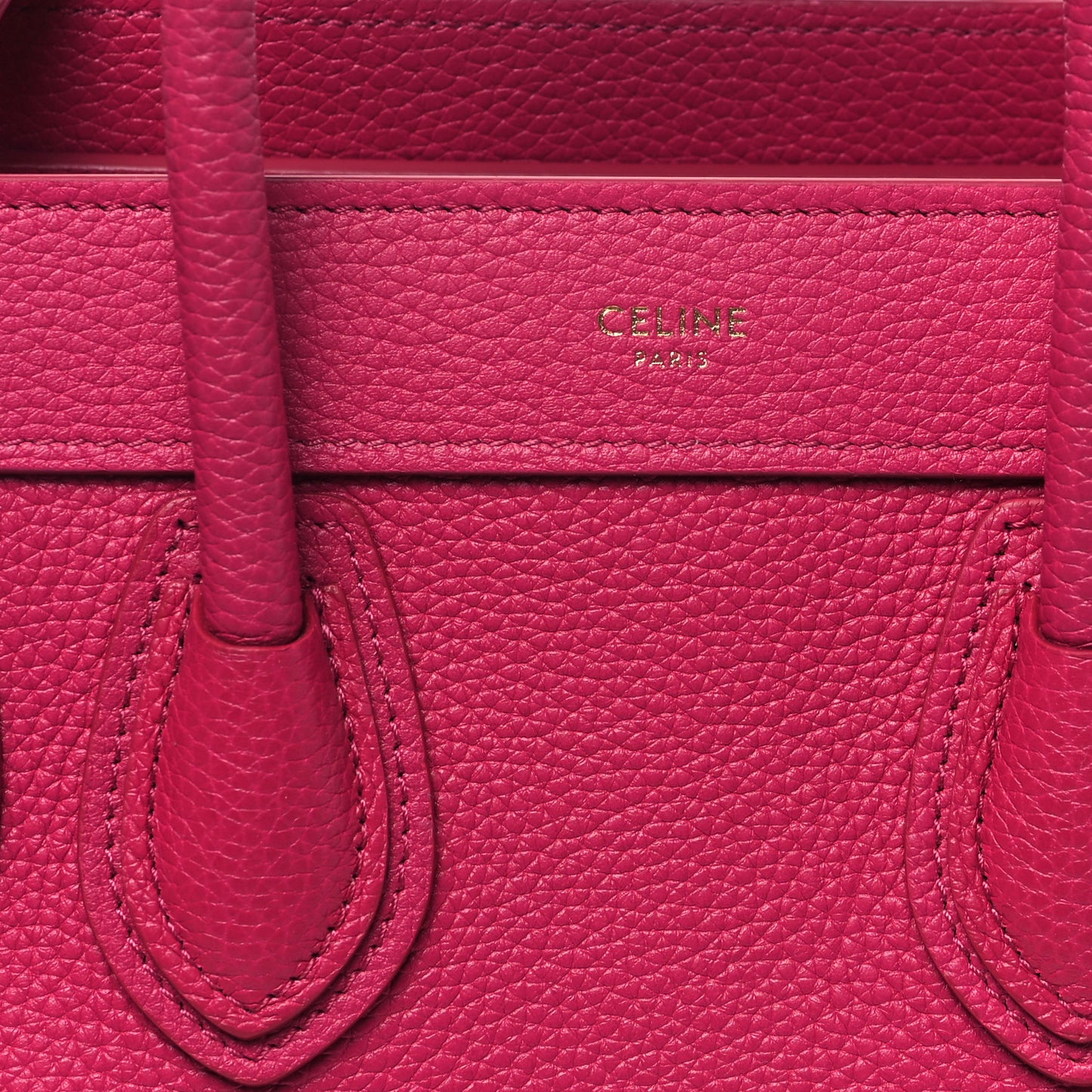 Drummed Calfskin Nano Luggage Fuchsia