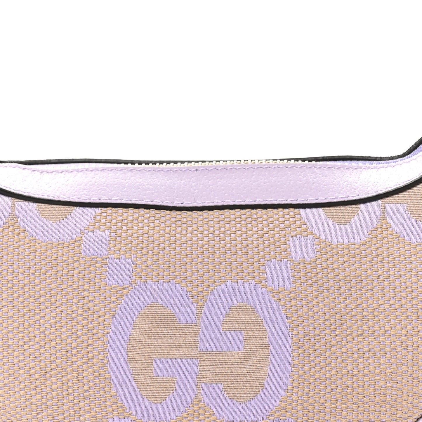 Monogram Jumbo GG Textured Dollar Calfskin Mini Ophidia Half Moon Hobo Beige Lapis