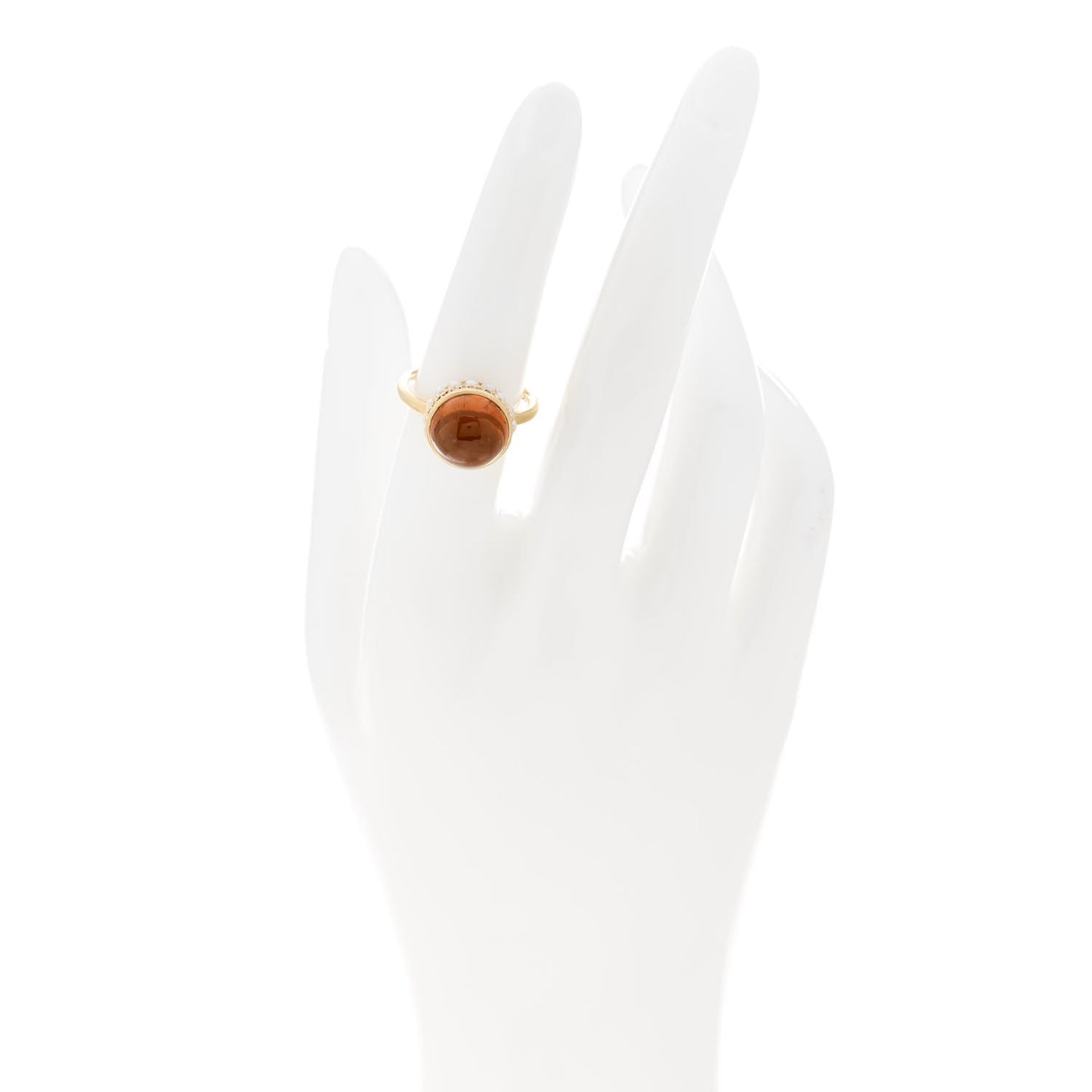18K Yellow Gold Diamond Orange Tourmaline Freshwater Cultured Pearl One of a Kind Ring 53 6.5