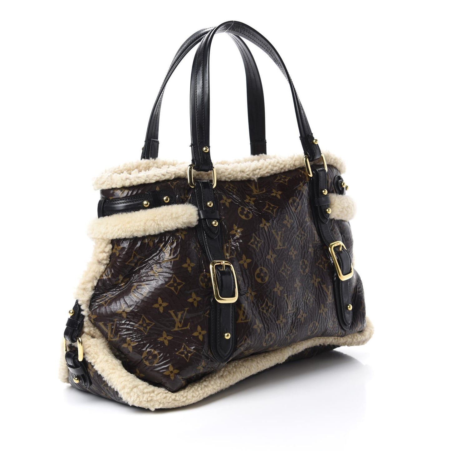 Patent Monogram Shearling Sac Thunder