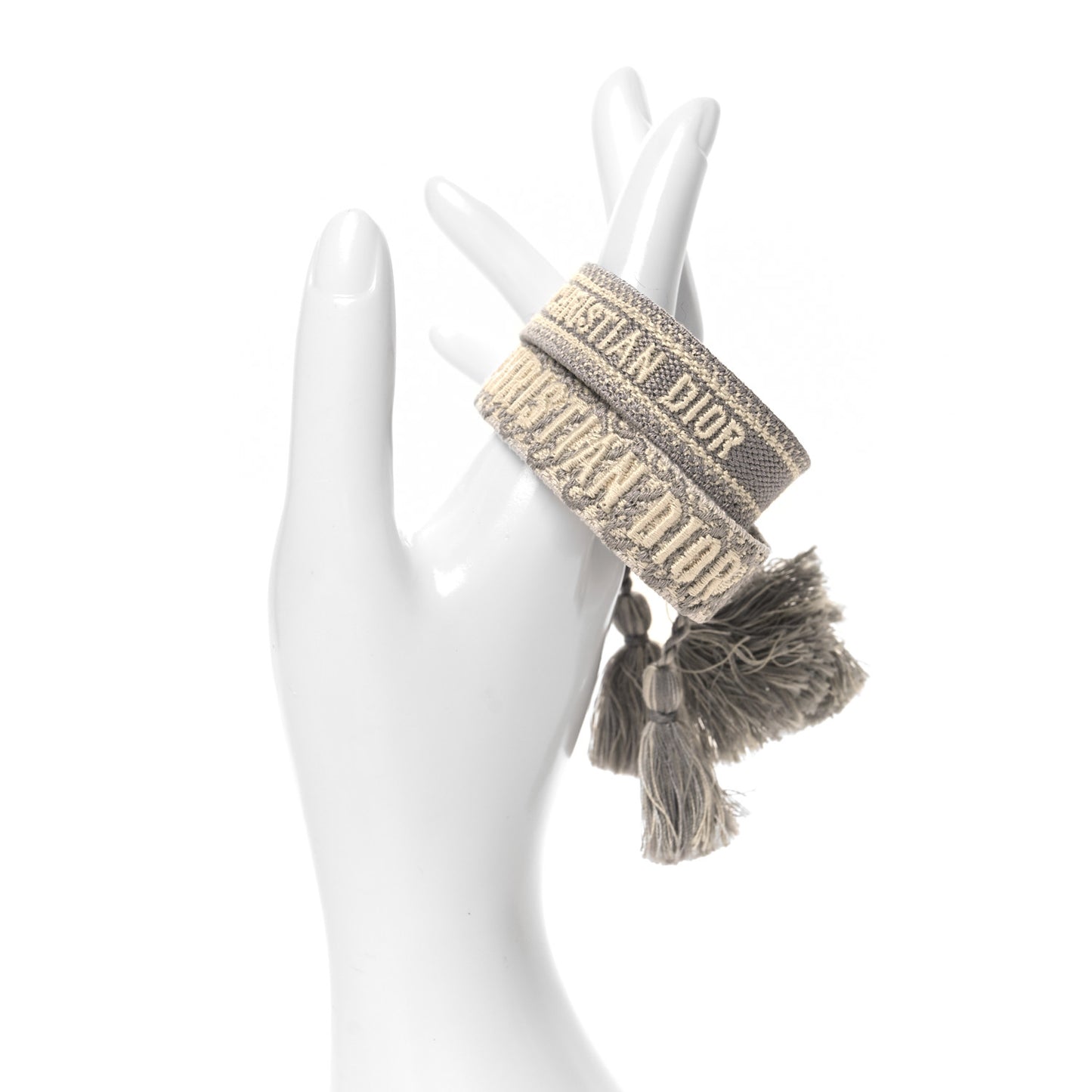 Woven Cotton Friendship Bracelet Set Grey