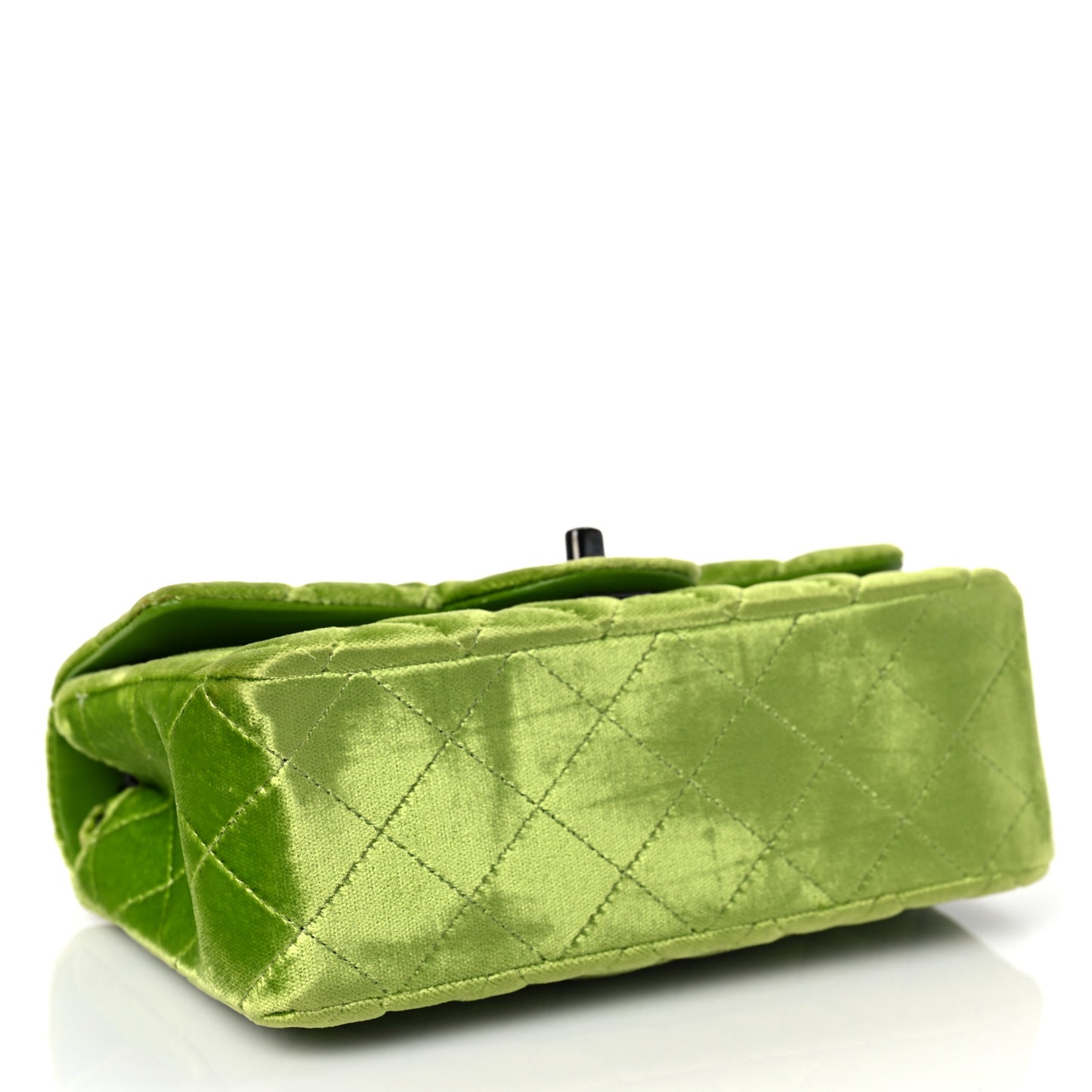 Velvet Quilted Mini Rectangular Flap Green