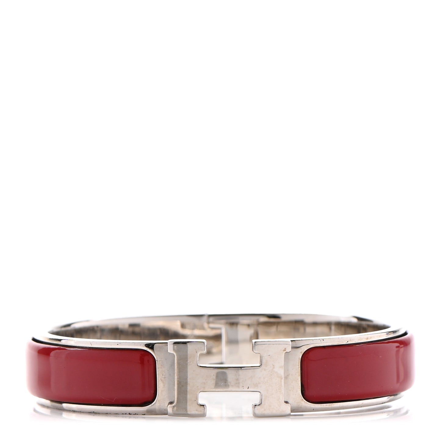 Enamel Narrow Clic Clac H Bracelet PM Red