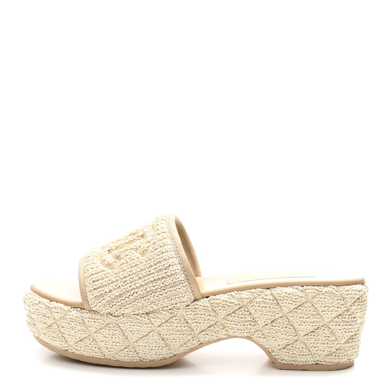 Chanel Raffia CC Platform Mules 37.5 Beige 1908928 – FASHIONPHILE