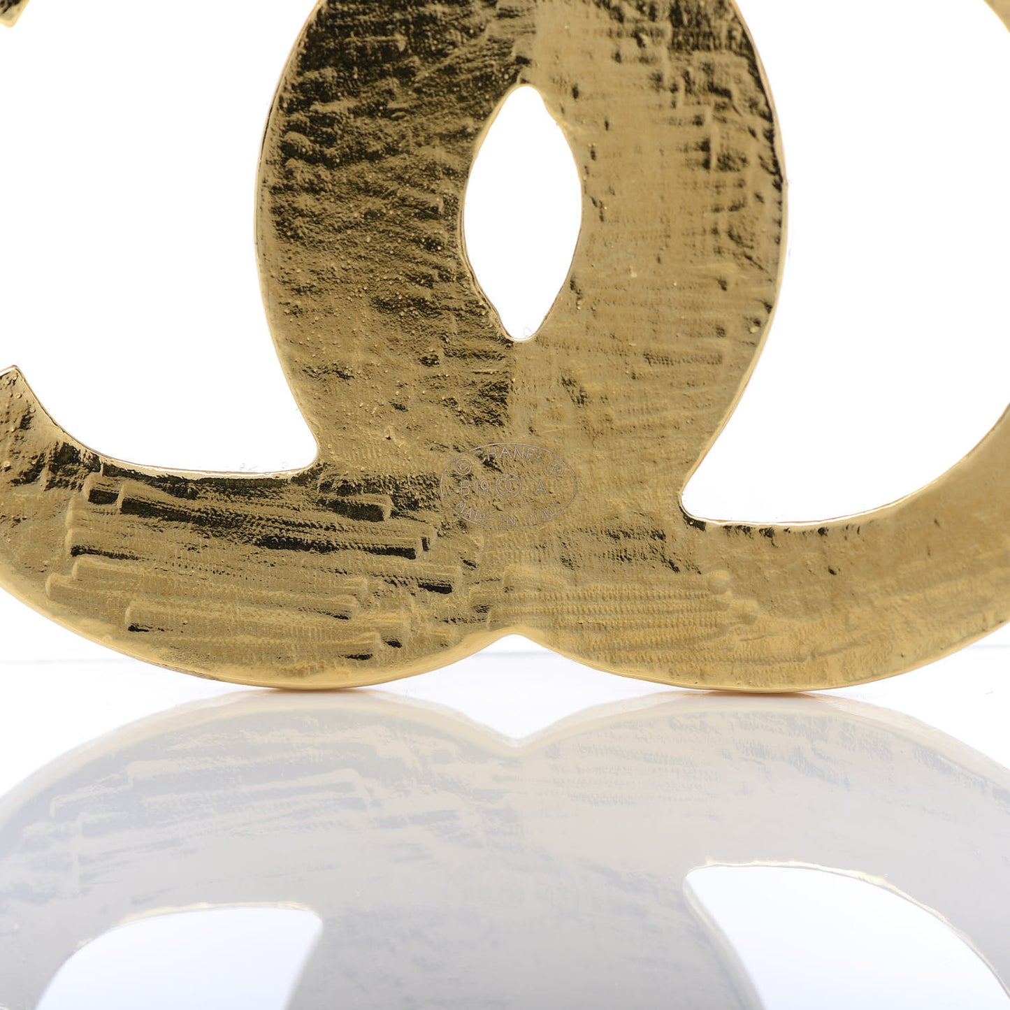 Gripoix Poured Glass Along The Nile CC Brooch Black Gold