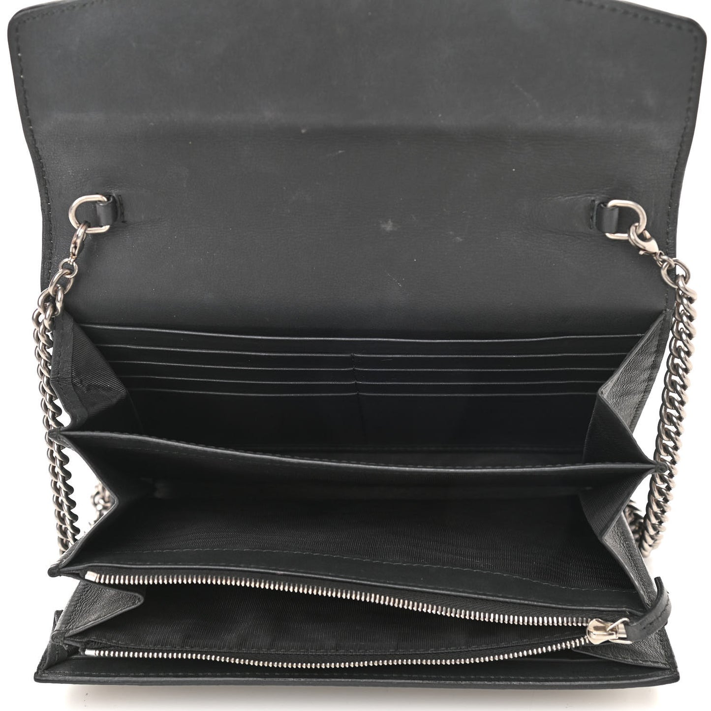 GG Supreme Monogram Mini Dionysus Chain Wallet Beige Black