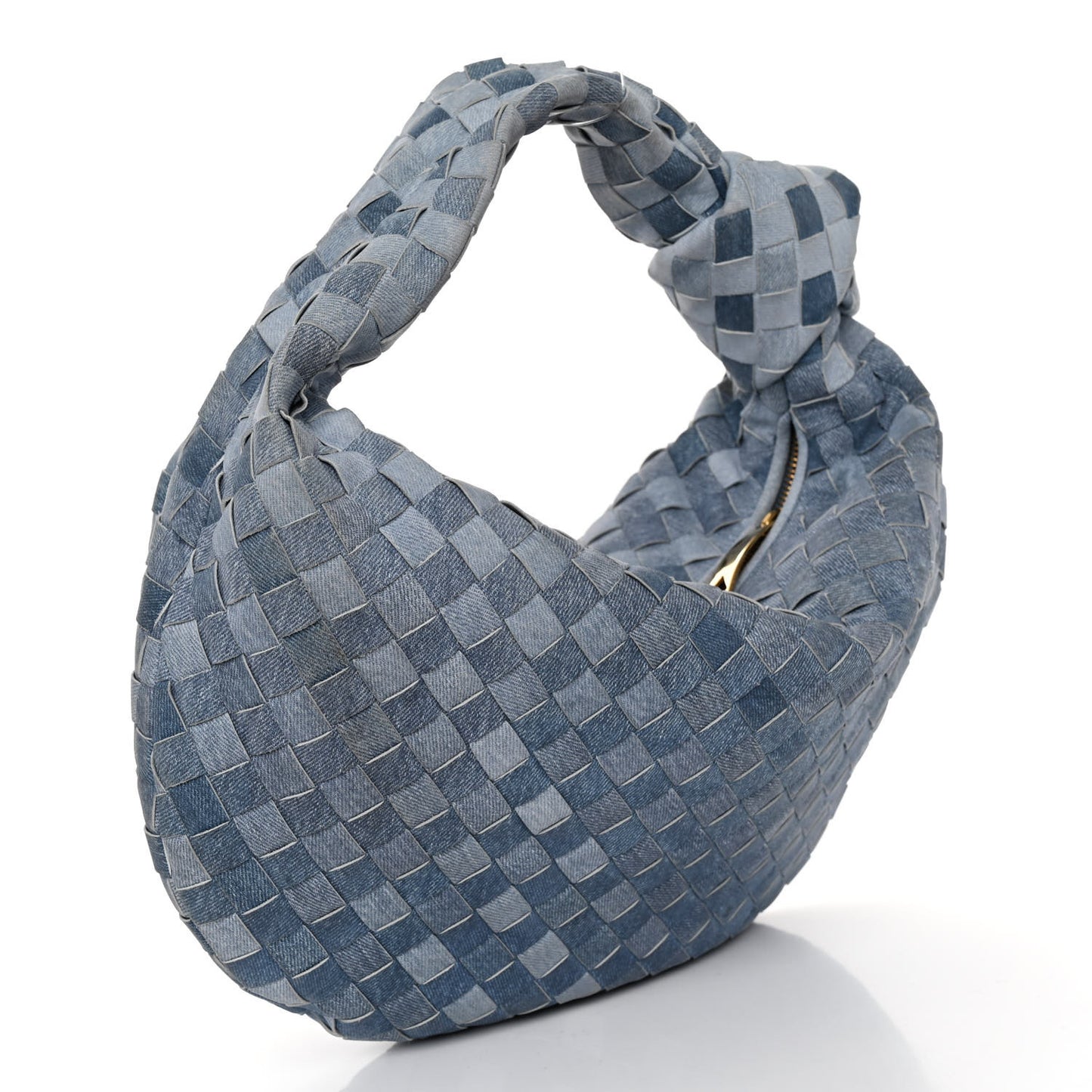 Nappa Denim Effect Intrecciato Teen Jodie Hobo Denim
