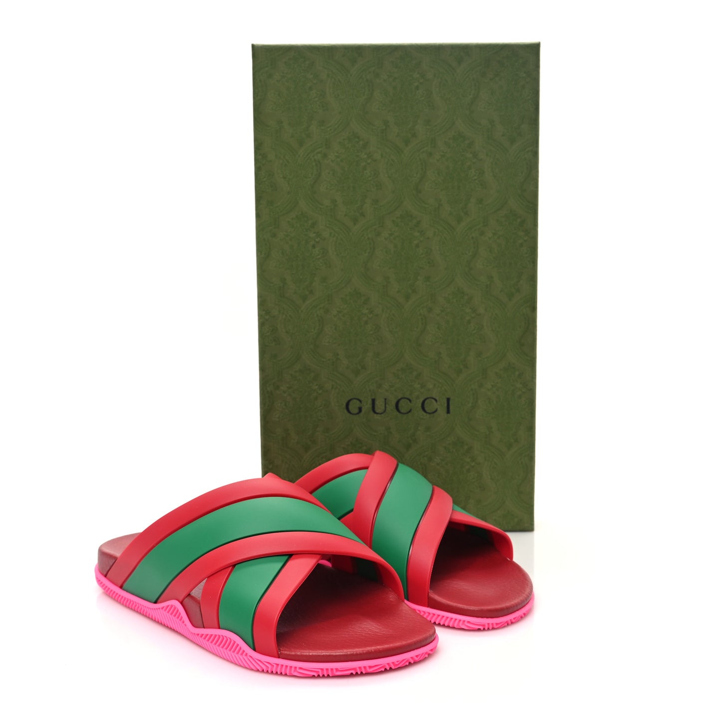 Rubber Web Womens Criss Cross Slide Sandals 39 Coral New Shamarock