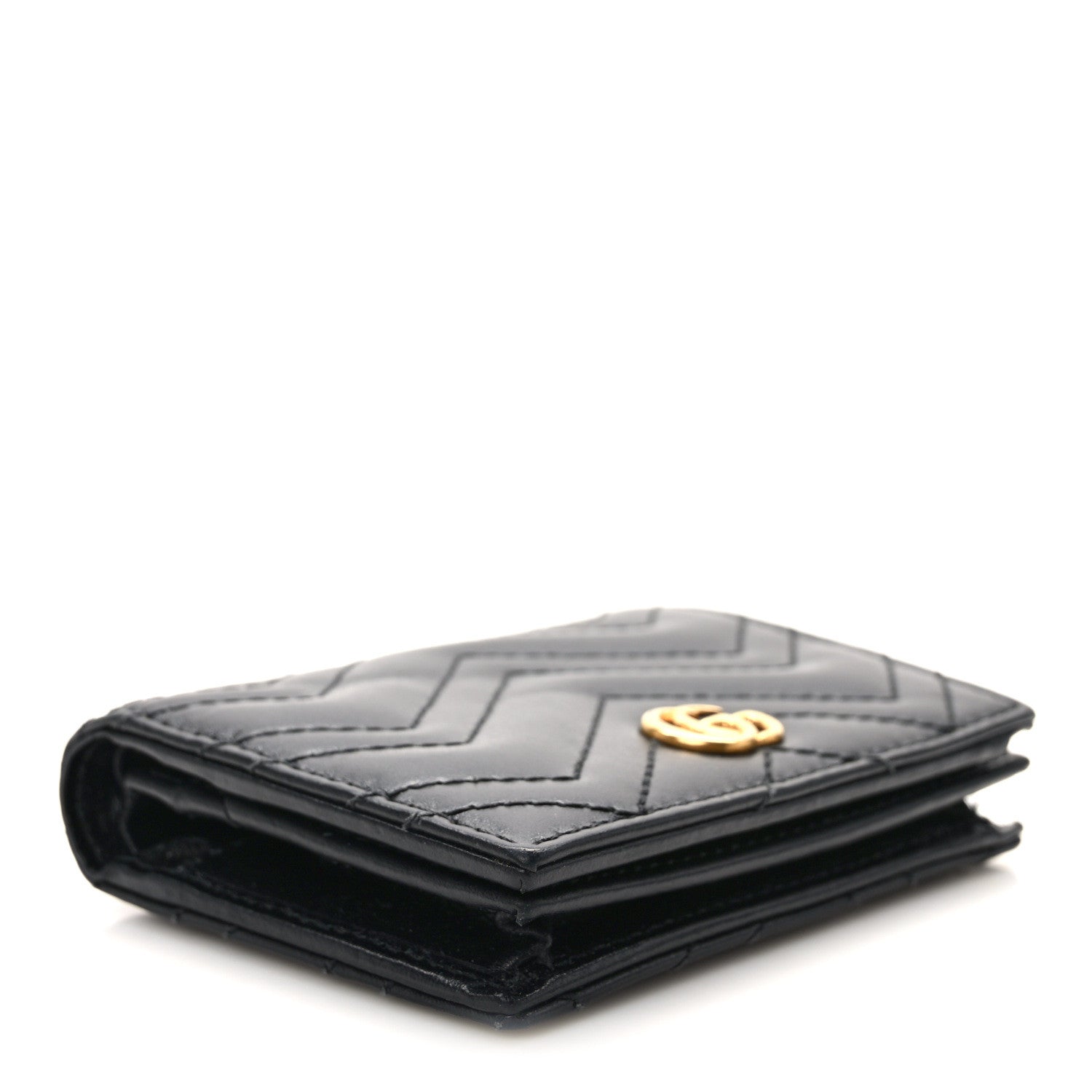 Gucci Calfskin Matelasse GG Marmont Card Case Wallet Black 4 of 8