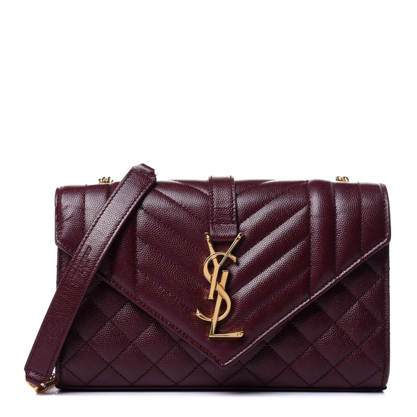 Grain De Poudre Textured Mixed Matelasse Triquilt Small Monogram Satchel Burgundy