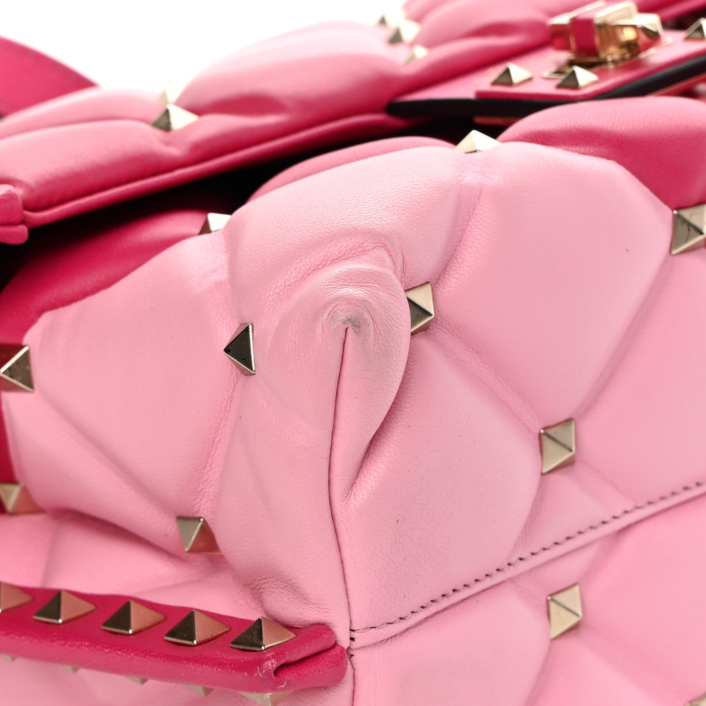 Nappa Medium Candystud Top Handle Bag Absolute Disco Pink