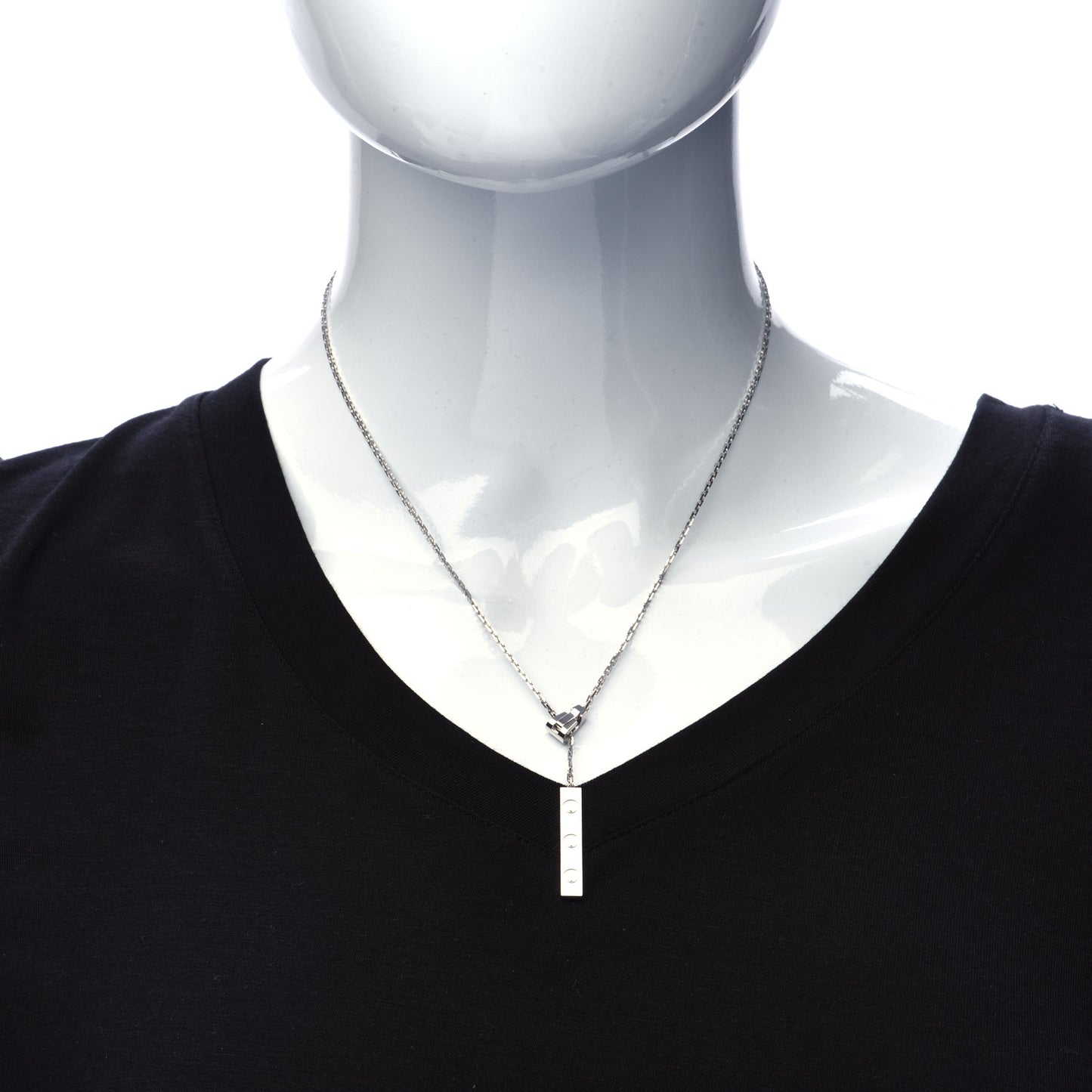 18K White Gold LOVE Lariat Necklace