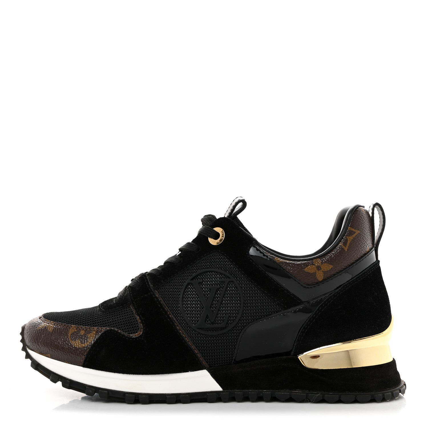 Louis Vuitton Suede Monogram Run Away Sneakers 36.5 Black 1 of 9