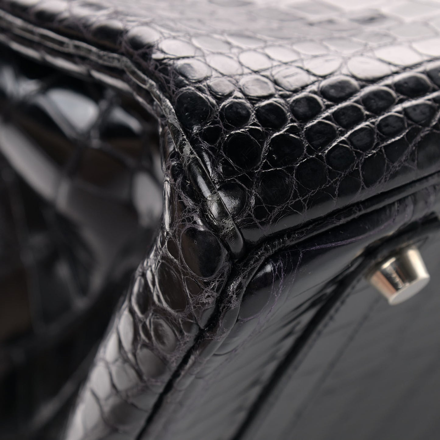 Shiny Porosus Crocodile Birkin 35 Black