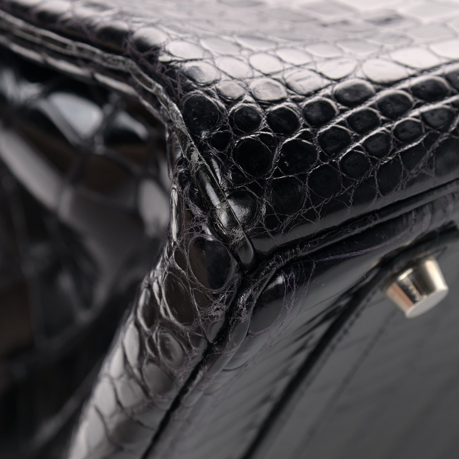 Hermes Shiny Porosus Crocodile Birkin 35 Black 10 of 15