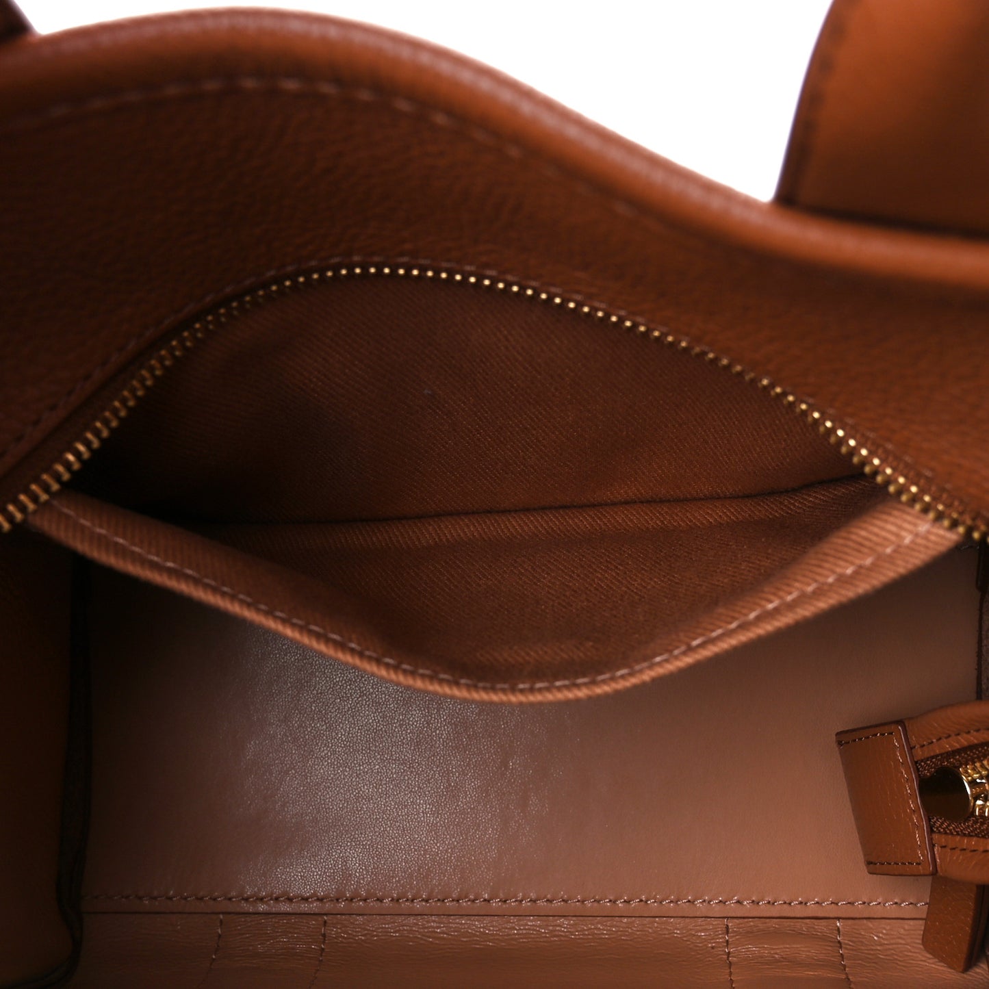 Grained Calfskin Small The Tote Bag Argan Oil