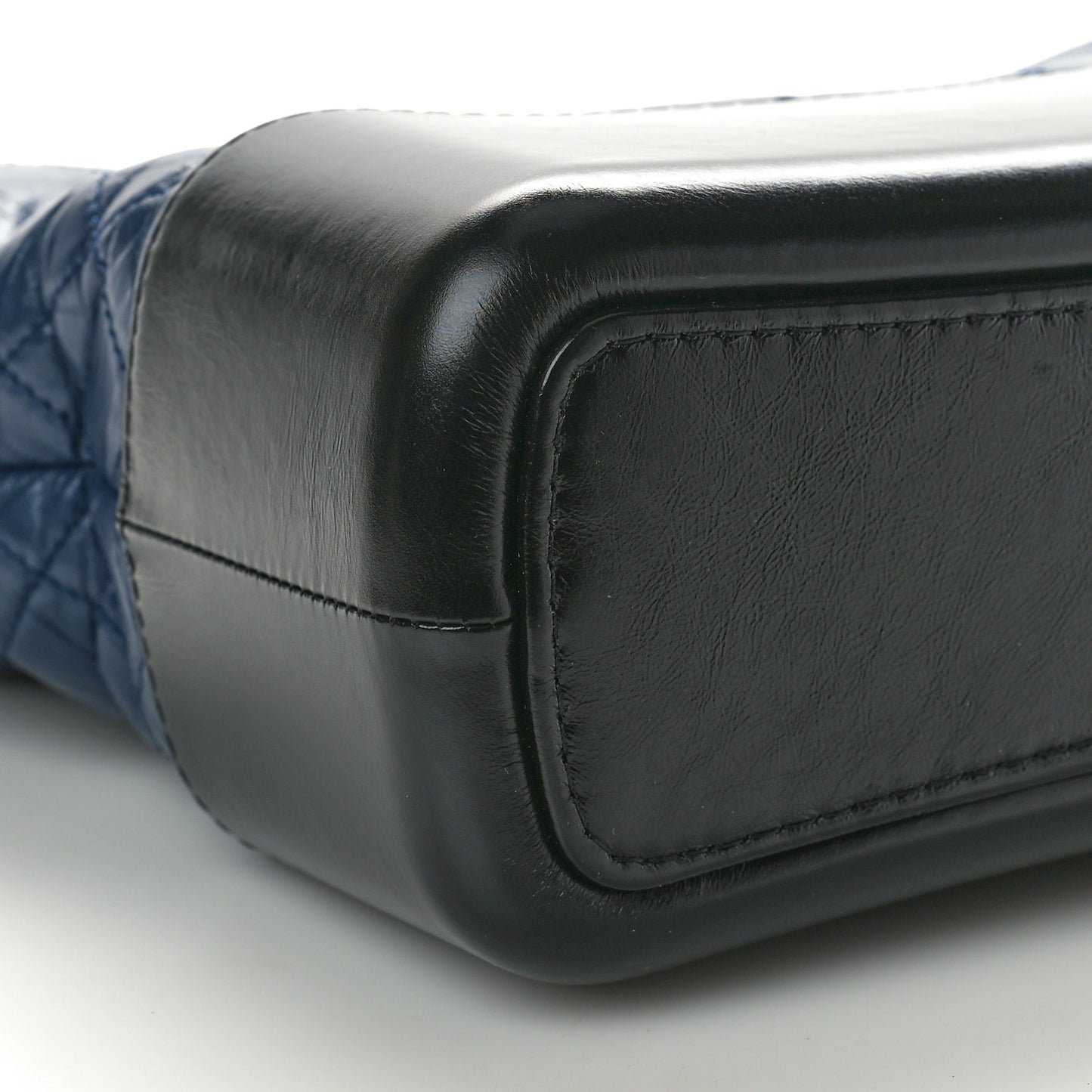 Aged Calfskin Quilted Medium Gabrielle Hobo Navy Black