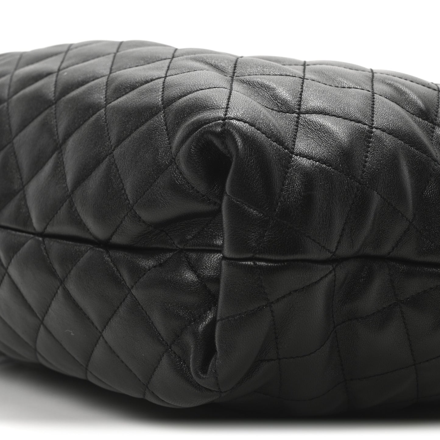 Lambskin Quilted Maxi Icare Shopping Tote Black