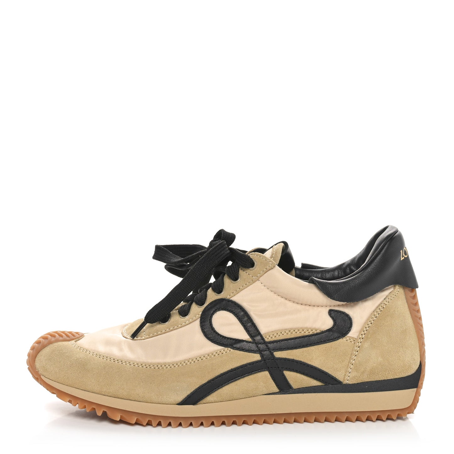 Nylon Suede Flow Runner Sneakers 39 Gold Black
