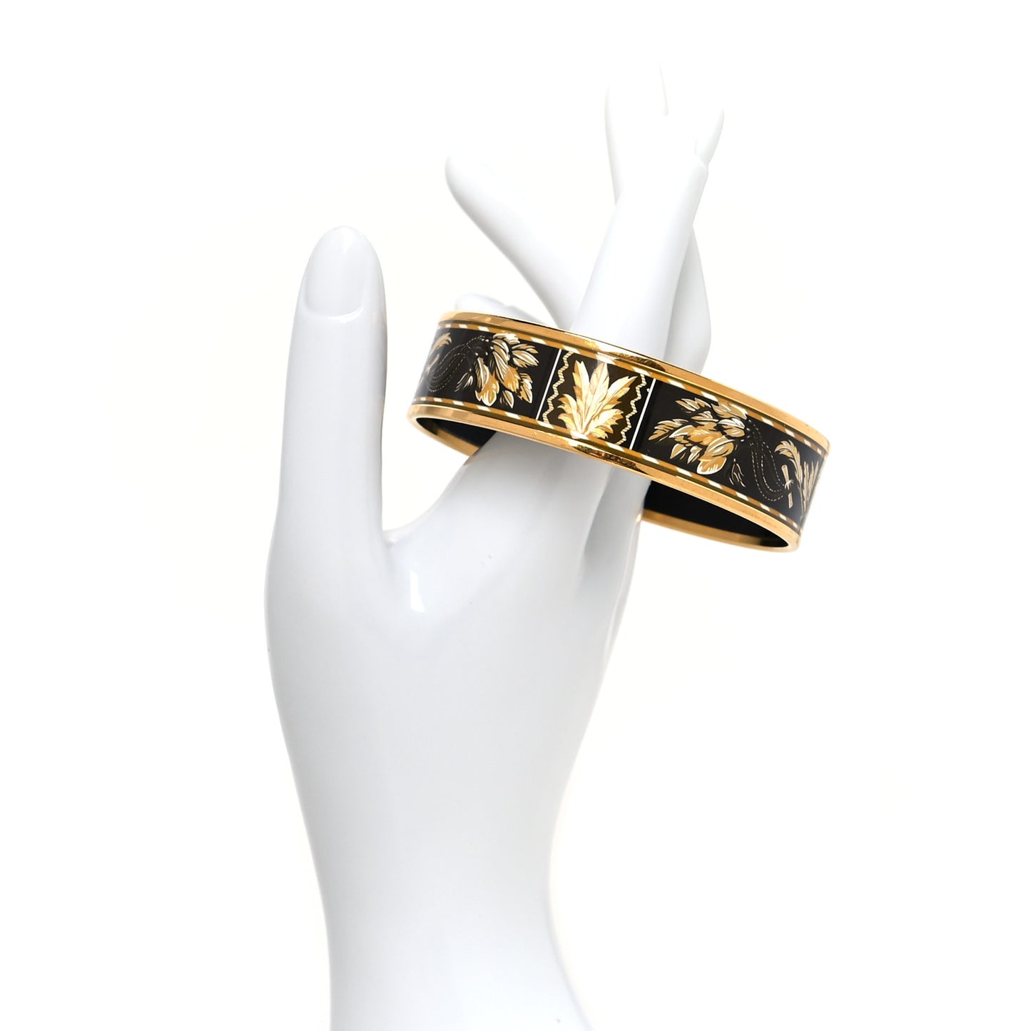 Enamel Printed Brazil Wide Bracelet 65 Black