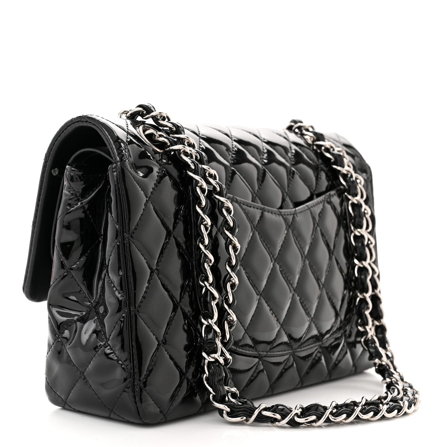 Chanel Patent Quilted Medium Double Flap Black 3 of 10