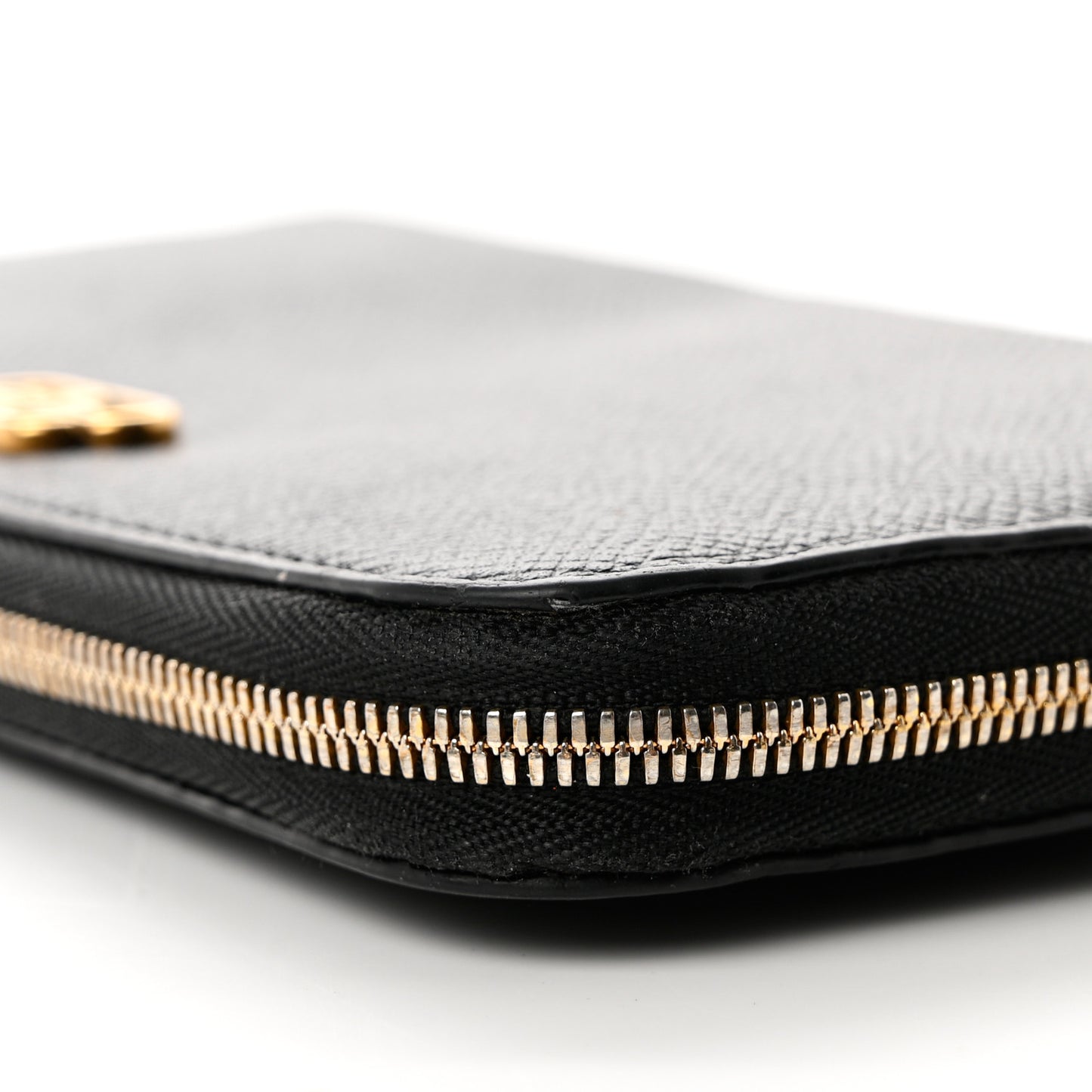 Grained Calfskin BB Continental Zip Around Wallet Black