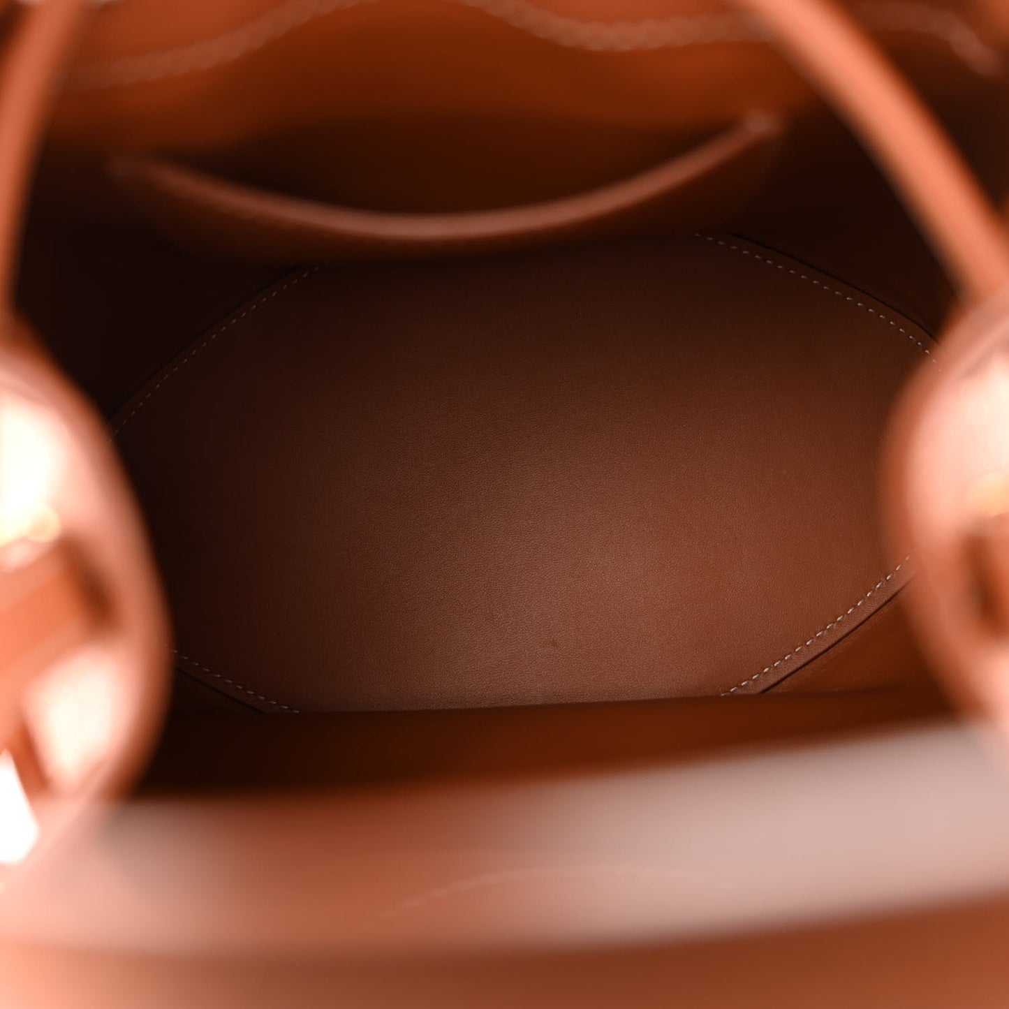 Grainy Calfskin Small TB Bucket Bag Russet Brown
