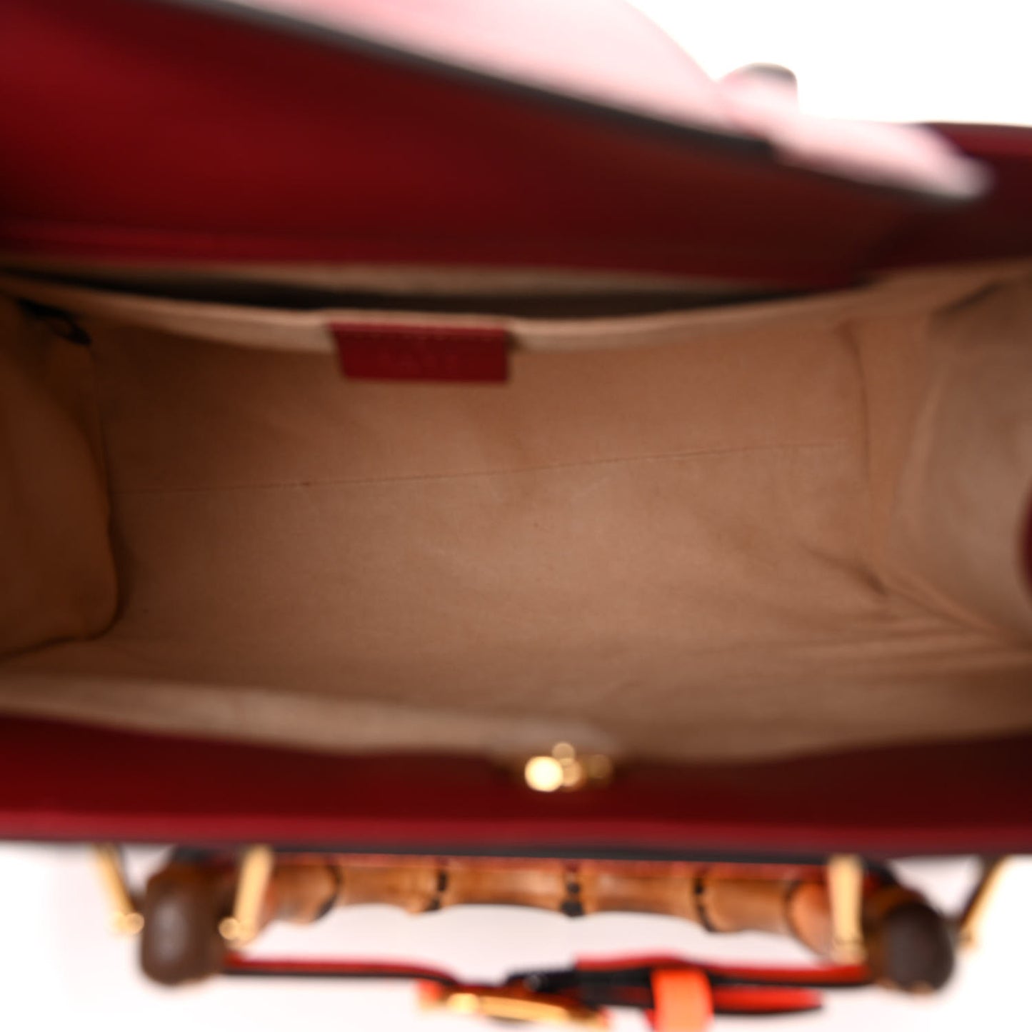 Textured Dollar Calfskin Web Small Diana Tote Bag Dark Red